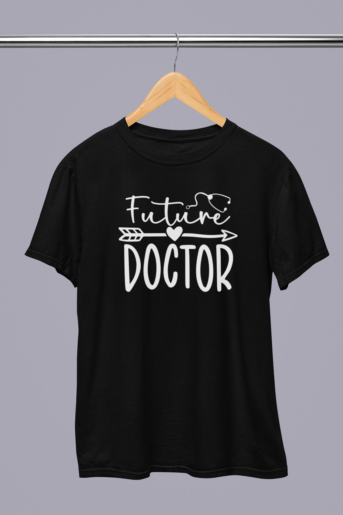 giftkonsept Future Doctor Doktor Hediyelik %100 Pamuklu Regular Siyah Tişört