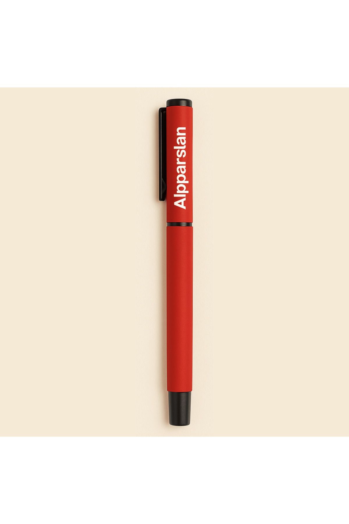 TermaCraft Kişiye Özel İsim Baskılı Kırmızı Mat Roller Tükenmez Kalem