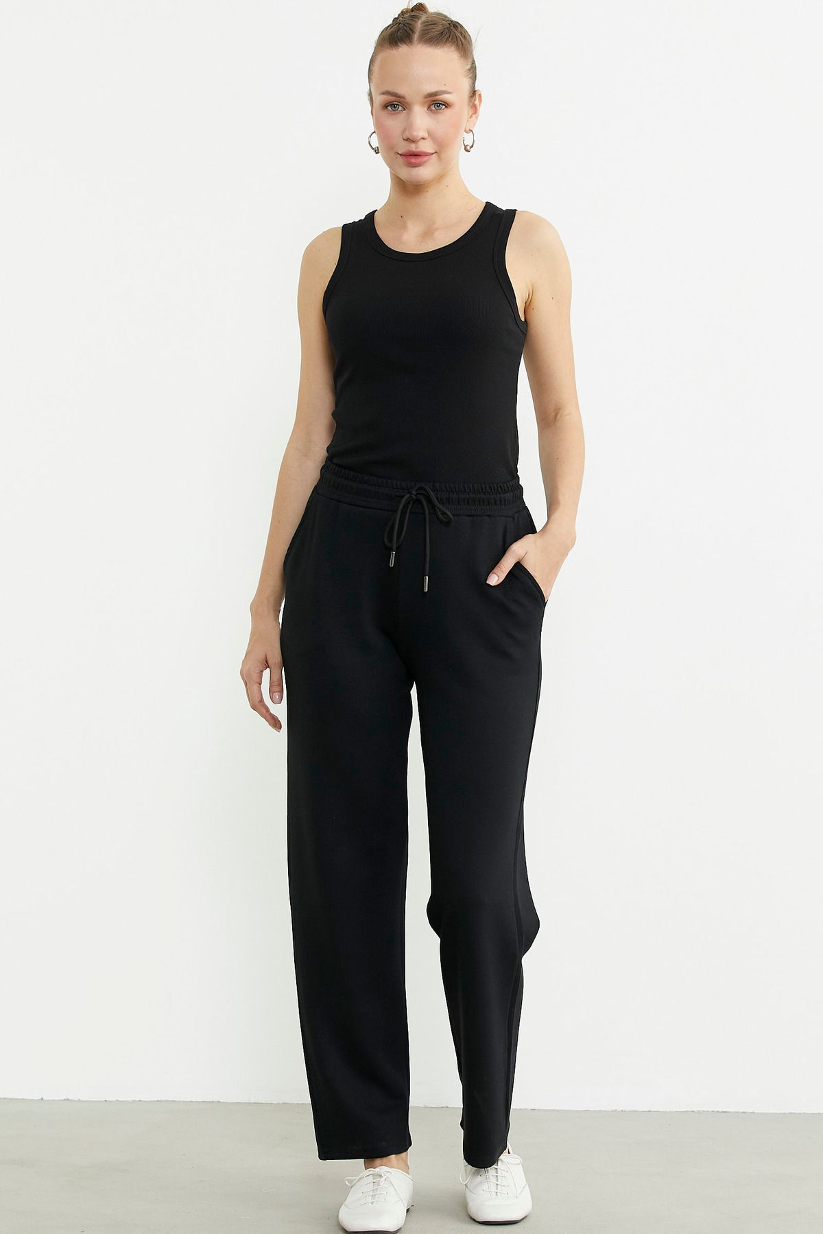 Sementa Cepli Straight Fit Eşofman Altı - Siyah