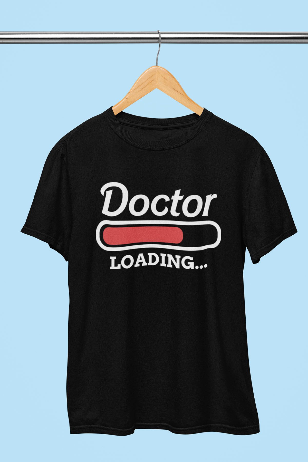 giftkonsept Doctor Loading Doktor Hediyelik %100 Pamuklu Regular Siyah Tişört