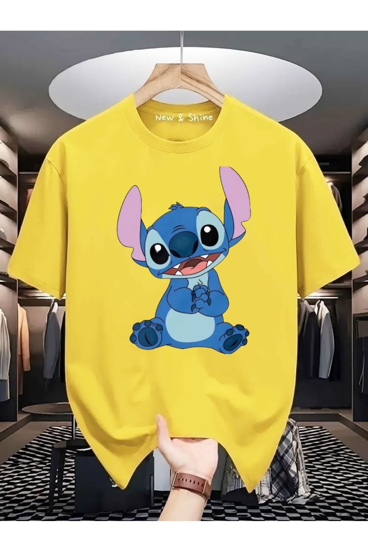 New Shine Stitch Baskılı Oversize T-Shirt