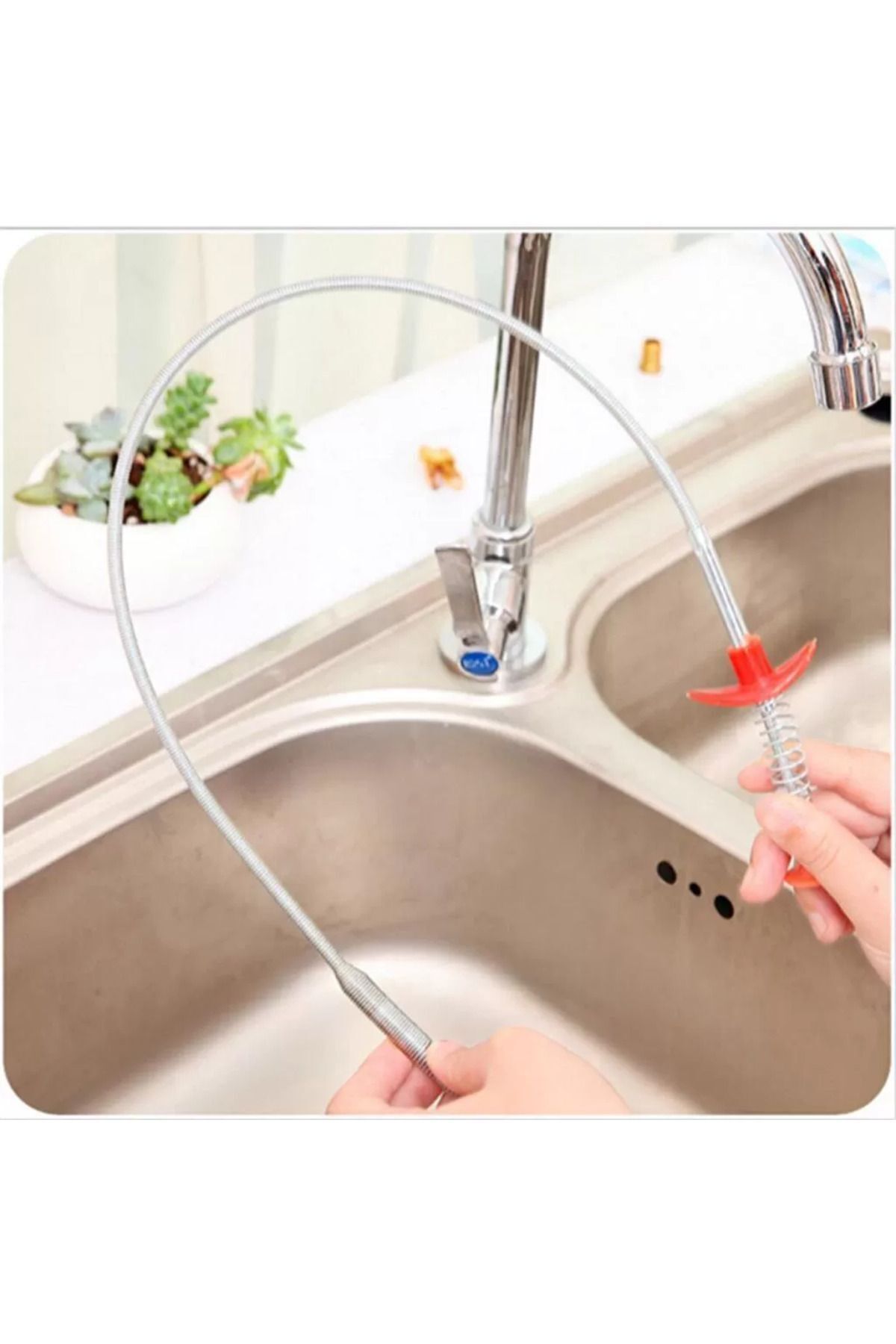ibico 90 cm Pratik Kıskaçlı Clamp Tıkalı Lavabo, Evye, Küvet ve Gider Boruları Açma Aparatı