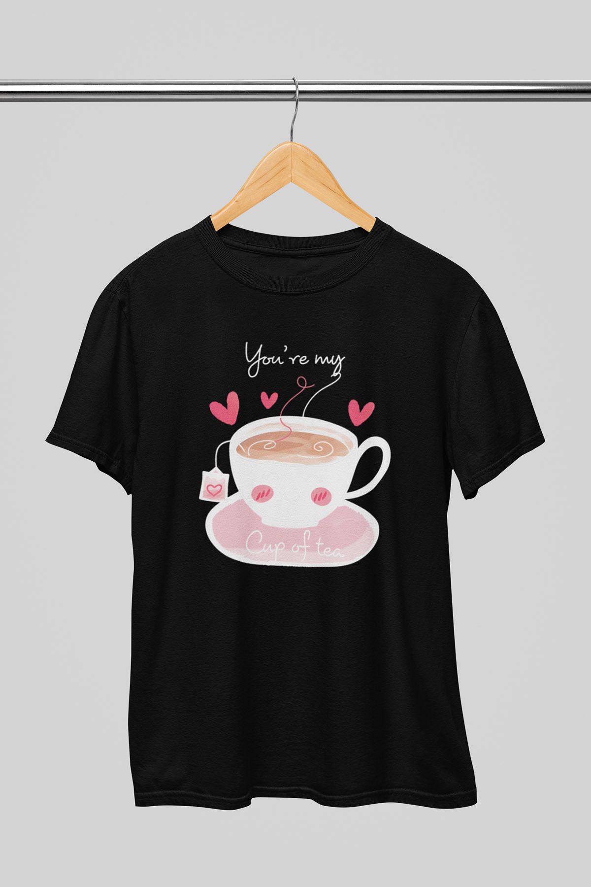 giftkonsept You'Re My Cup Of Tea Sevgili Hediyelik %100 Pamuklu Regular Siyah Tişört