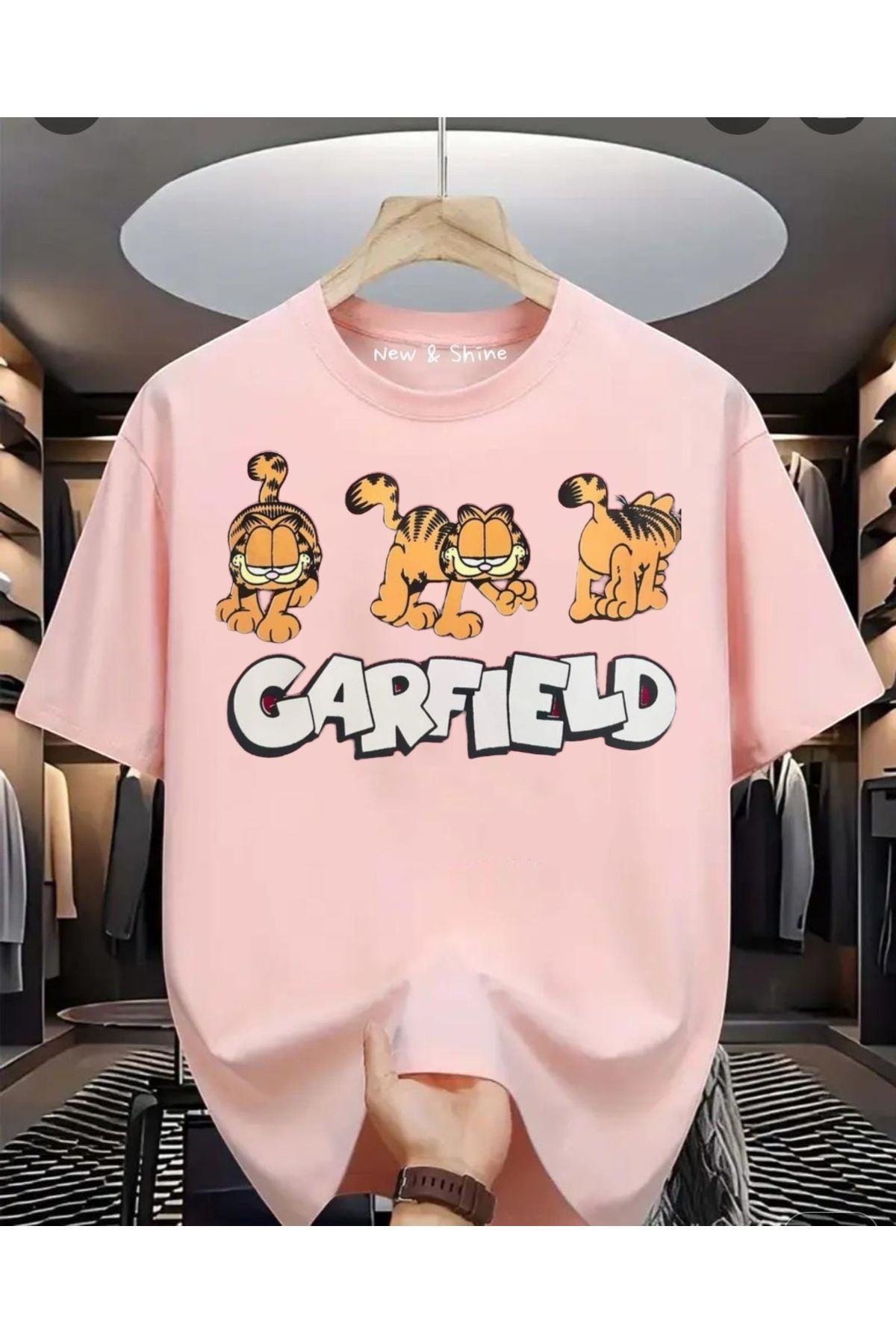 New Shine Garfield Baskılı Oversize T-Shirt