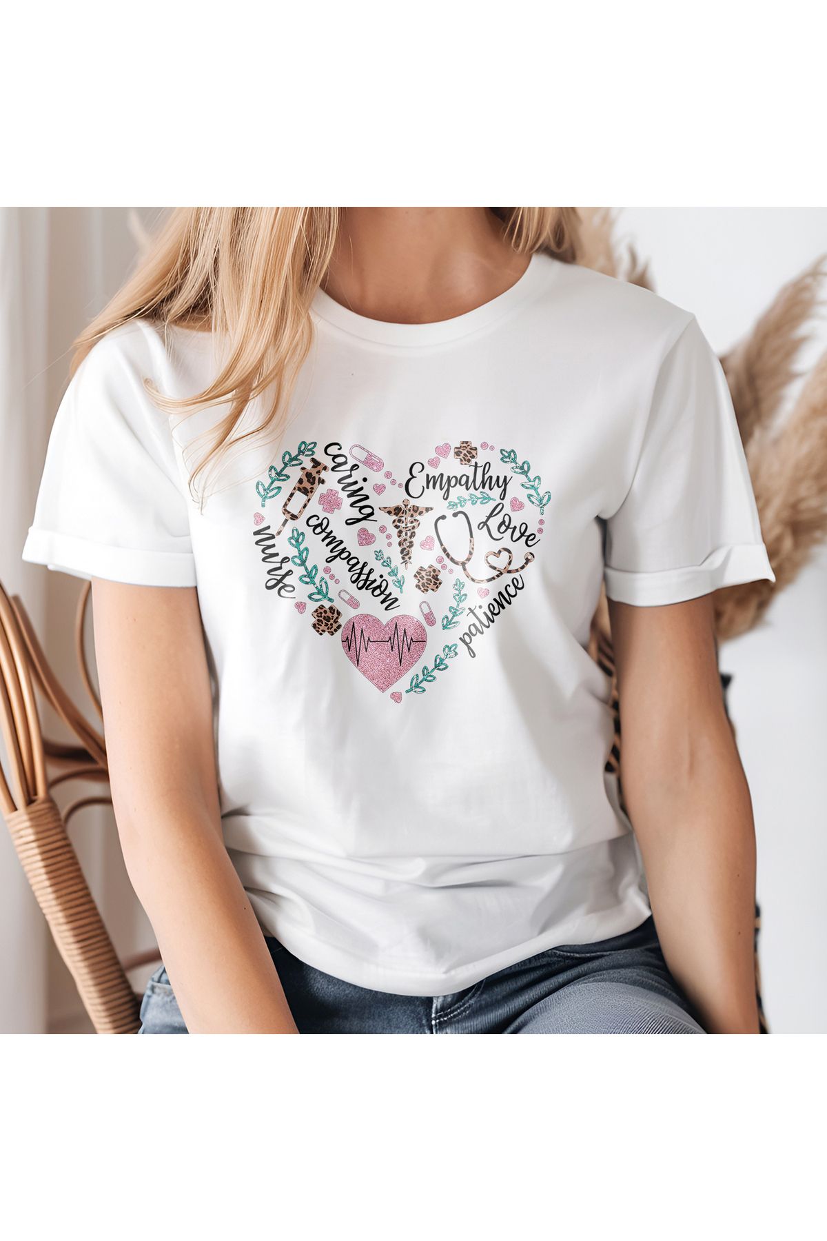 giftkonsept Nurse Definitions Hemşire Hediyelik %100 Pamuklu Regular Beyaz Tişört