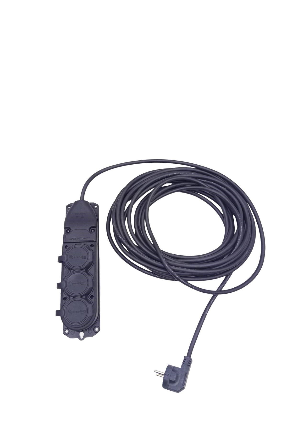 Beruflic 3lü 10 Mt Uzatma Kablosu Çantalı Kauçuk Priz 3x1.5 Cca Kablo