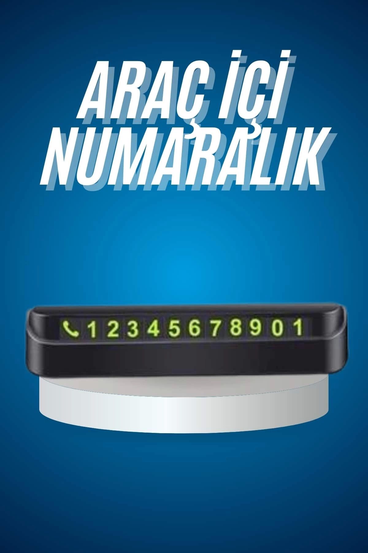 feifei Araç İçi Numaratör Numaralık Oto Cam Kartı Fosforlu Numaratör