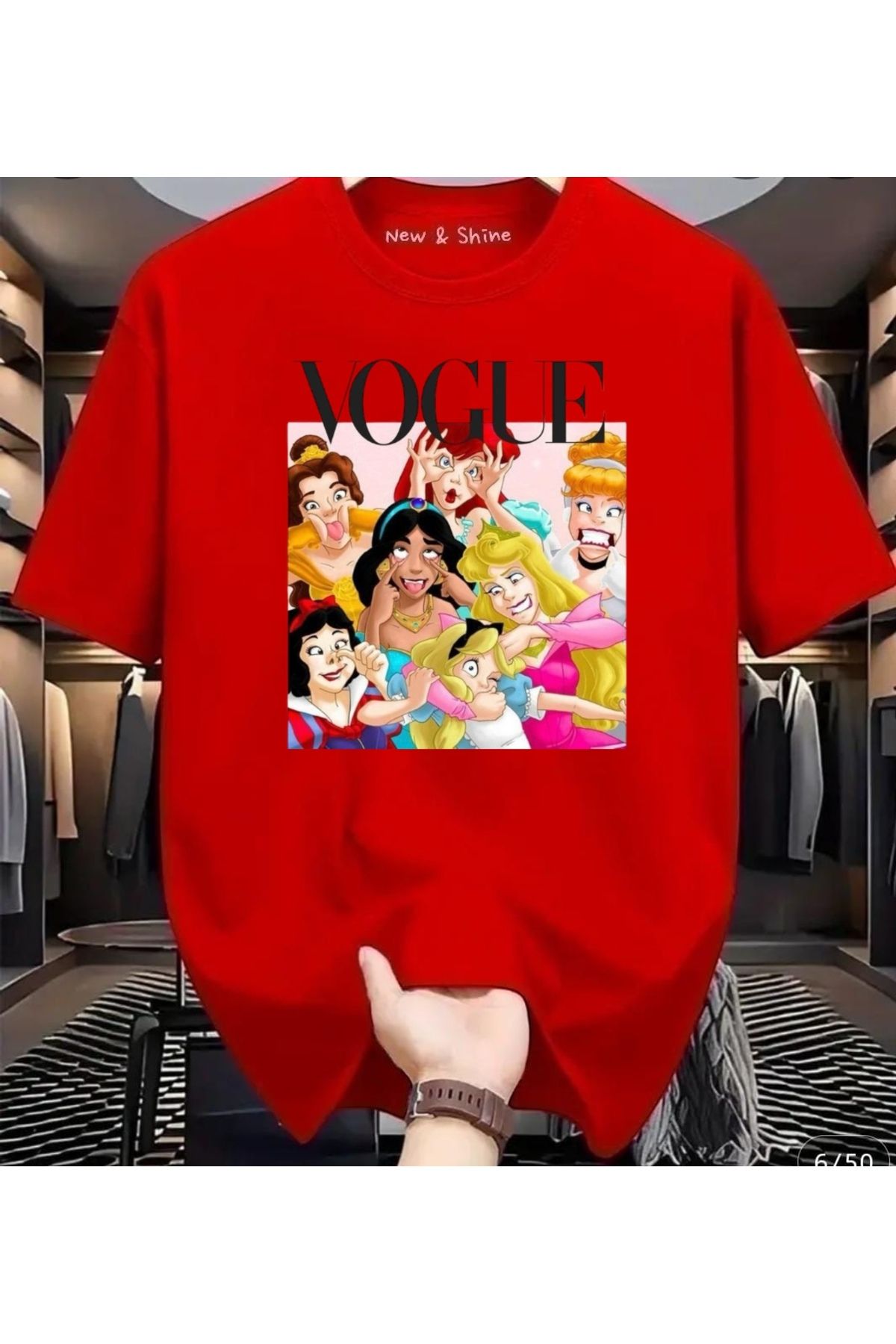 New Shine Prensesler Baskılı Oversize T-Shirt
