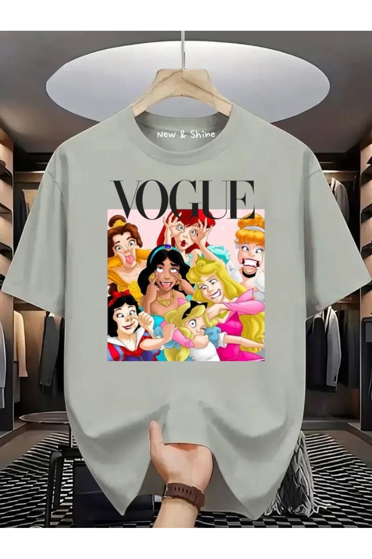New Shine Prensesler Baskılı Oversize T-Shirt