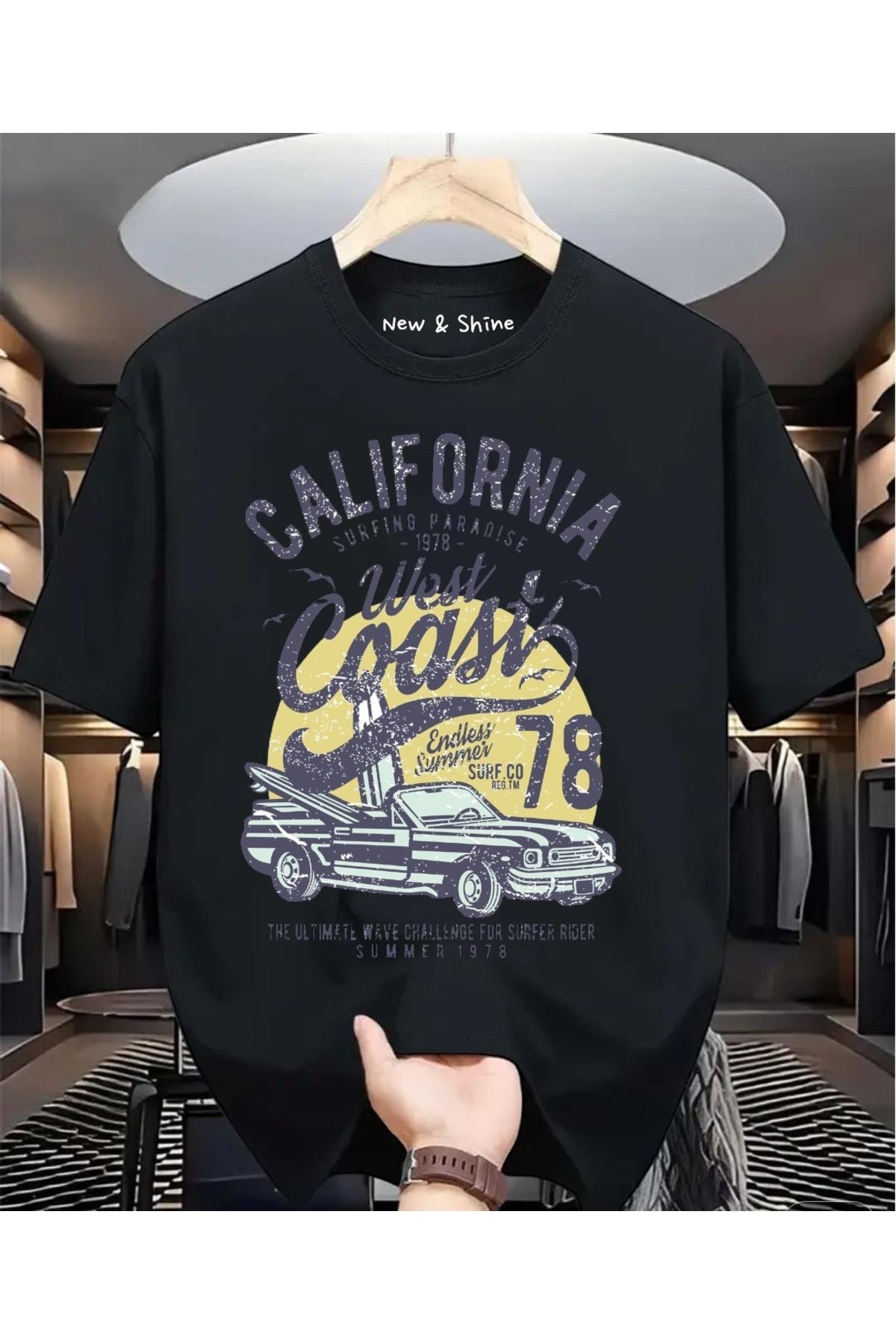 New Shine California Baskılı Oversize T-Shirt