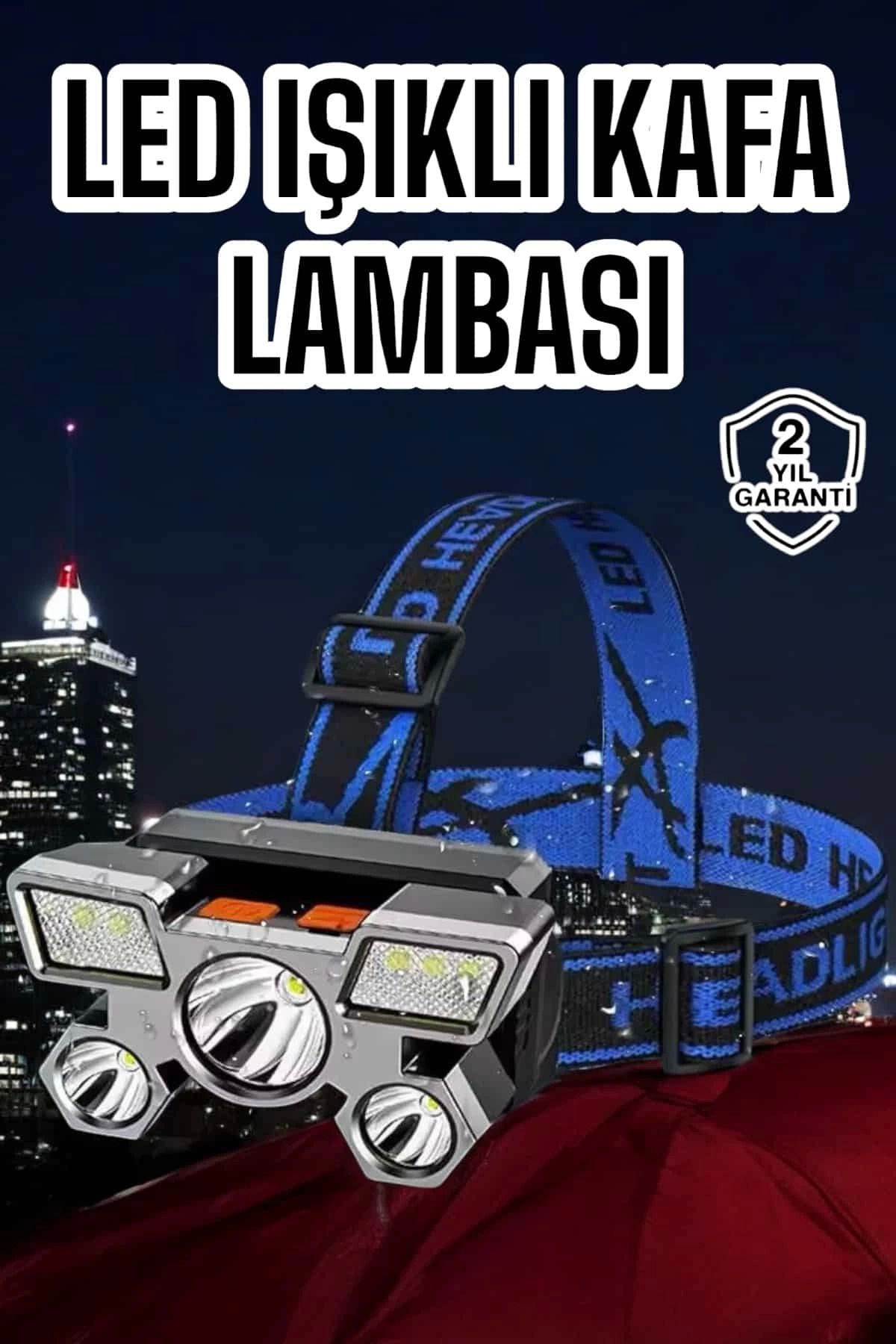 Heez Ultra Güçlü Led Işık Şarjlı Kafa Lambası Balıkçı Lambası Kafa Feneri