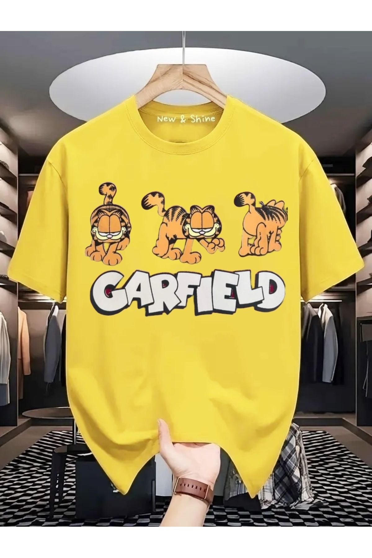New Shine Garfield Baskılı Oversize T-Shirt
