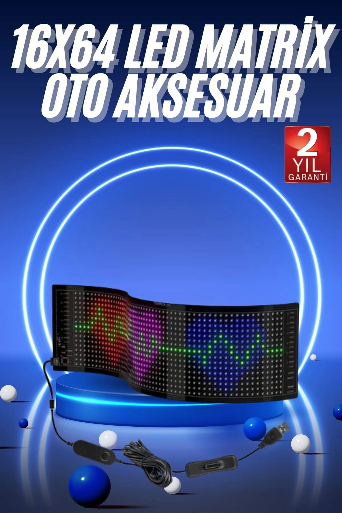 Heez LED Matrix Panel RGB Ekran Kumandalı 16X64 Araç Camına Uygun