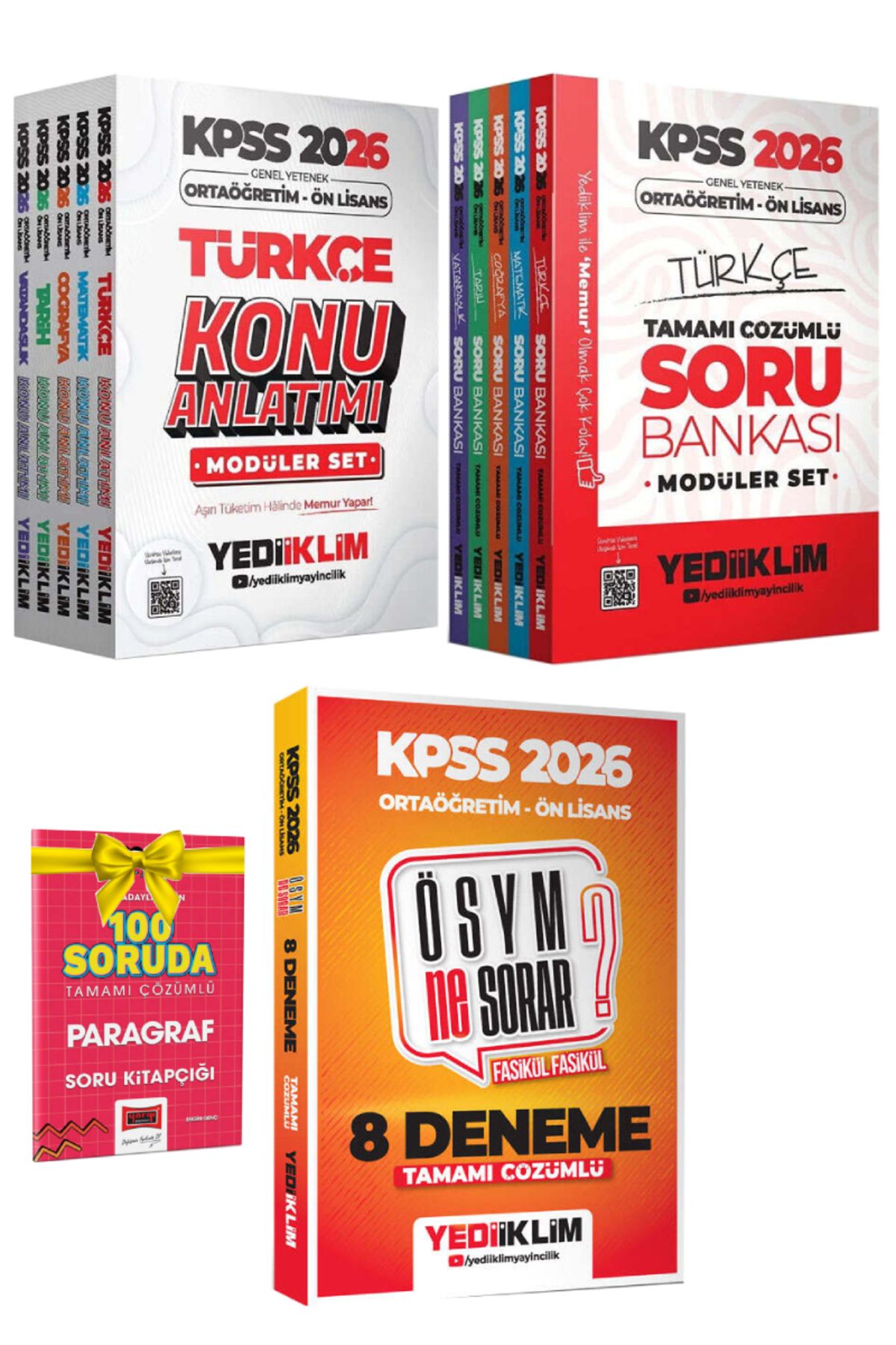 Yediiklim Yayınları 2026 Yediiklim KPSS Ortaöğretim Ön Lisans Konu Anlatım+Ortaöğretim Ön Lisans Soru Bankası+Deneme