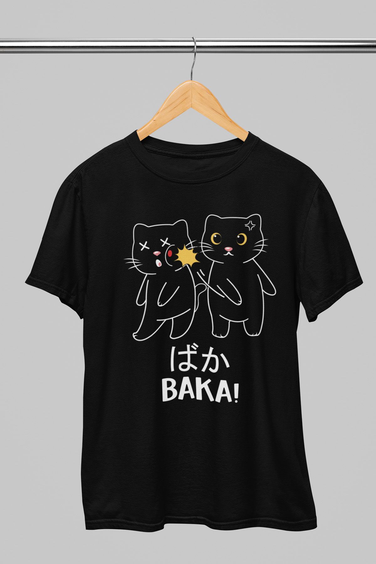 giftkonsept Baka Anime Hediyelik %100 Pamuklu Regular Siyah Tişört