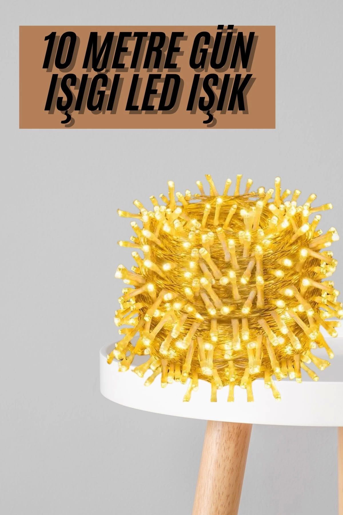 ÖYKÜ VE YİĞİT Dekoratif Peri Led 100 Ledli Gün Işığı Pilli 10 Metre Gün Işığı