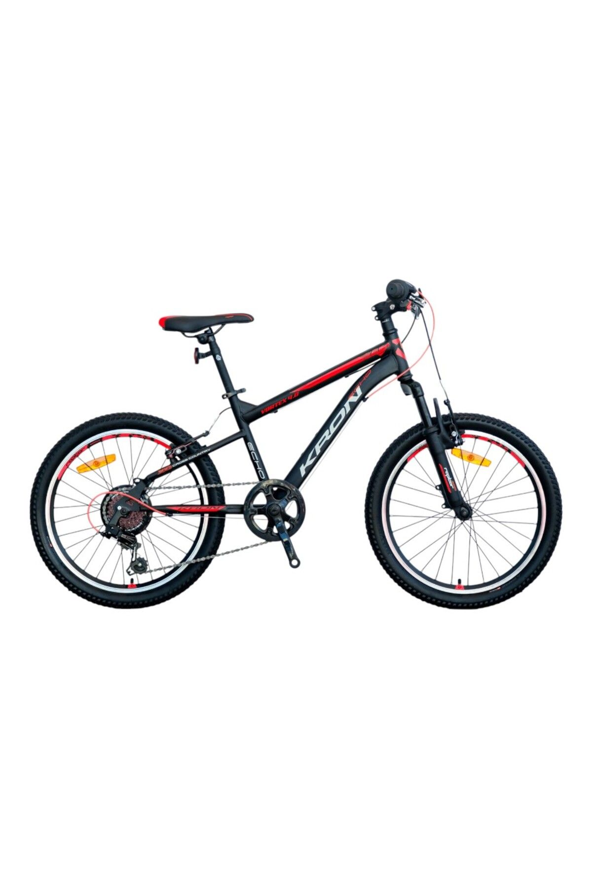 Kron VORTEX 4.0 - 24" MTB - 14' - 21 Vites - M.DISC - Mat Siyah-Gri/Neon Sarı #KRN23-022