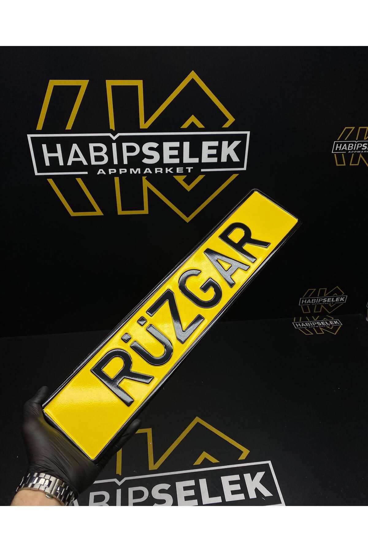 Habip Selek App Market Sarı Dekor Plaka
