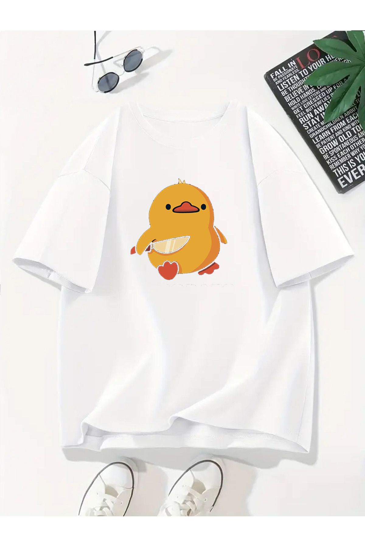MODA Unisex Oversize Kalıp Bird Baskılı T-Shirt