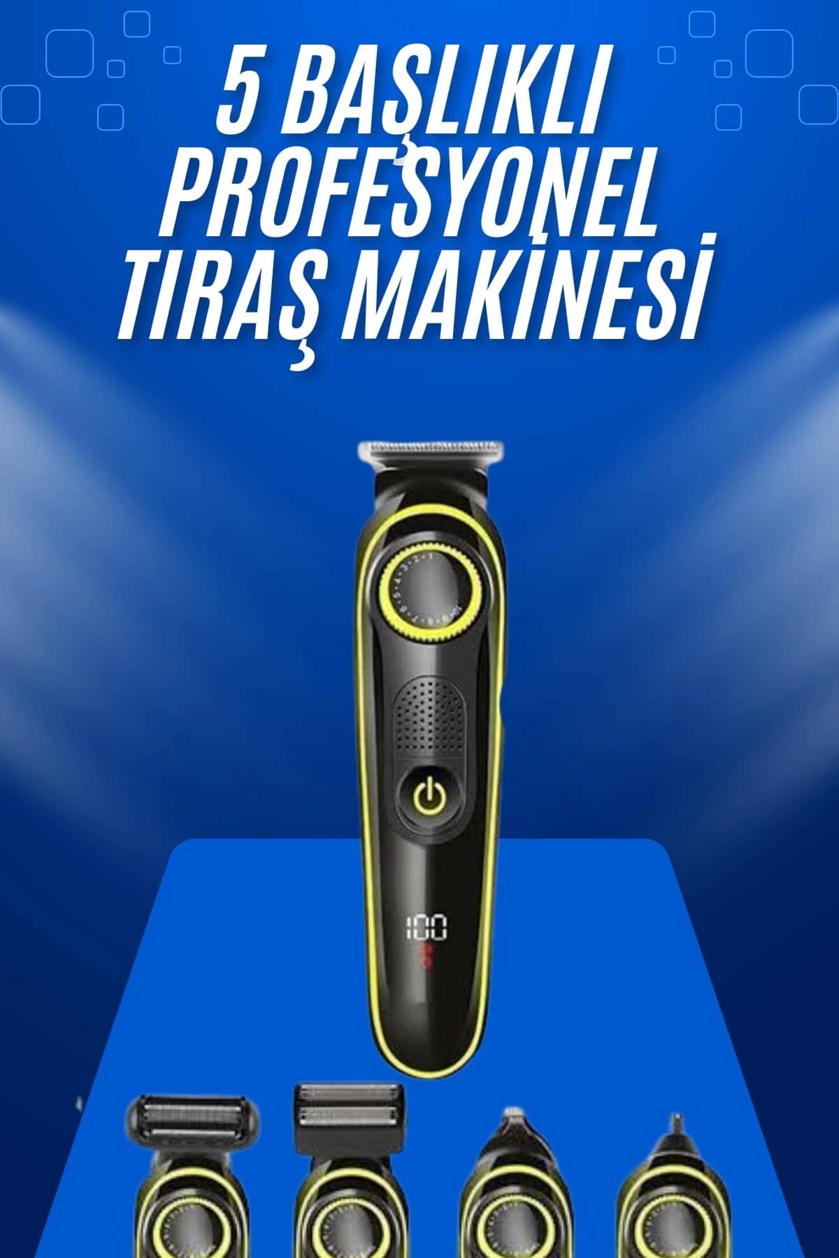 ÖYKÜ VE YİĞİT Tıraş Makinesi Şarjlı 5 Başlıklı Burun ve Kulak Temizleme
