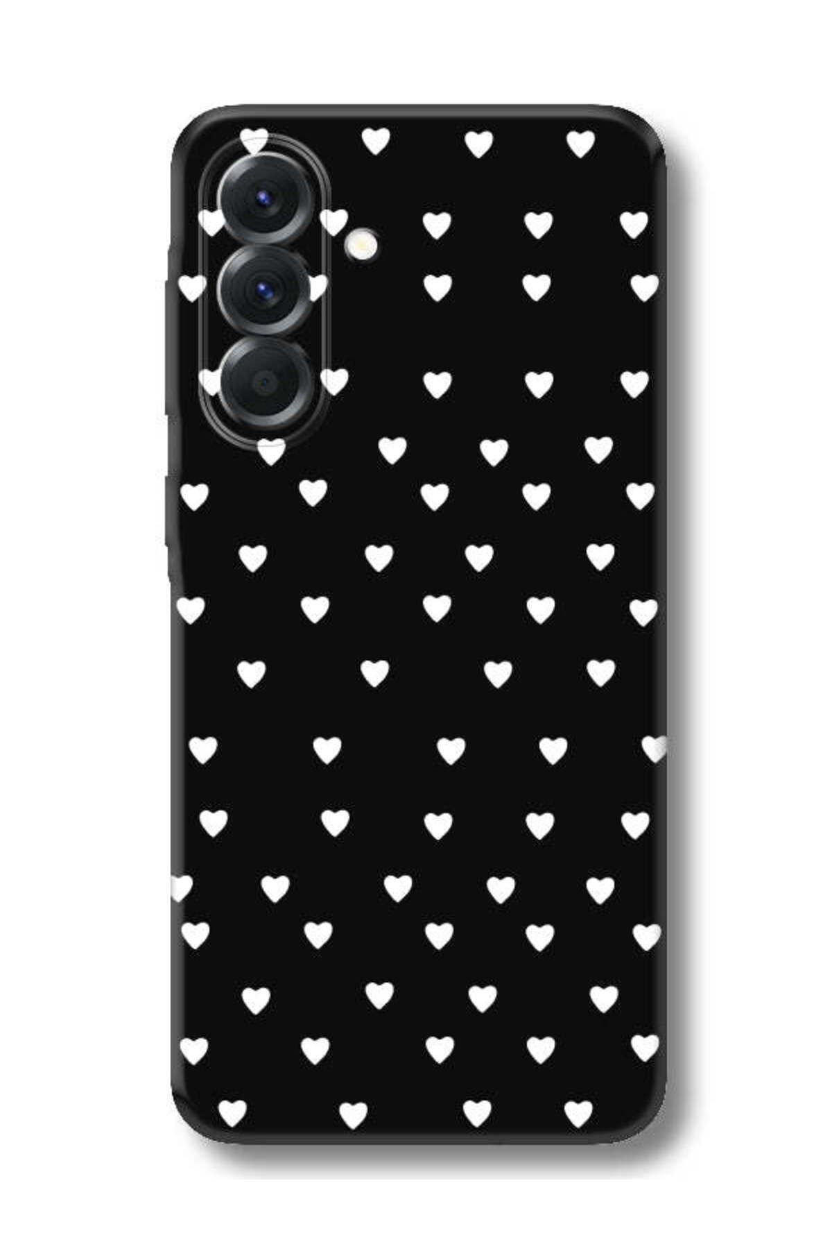 frondcase Samsung A36 Küçük Kalpler Siyah Telefon Kılıfı
