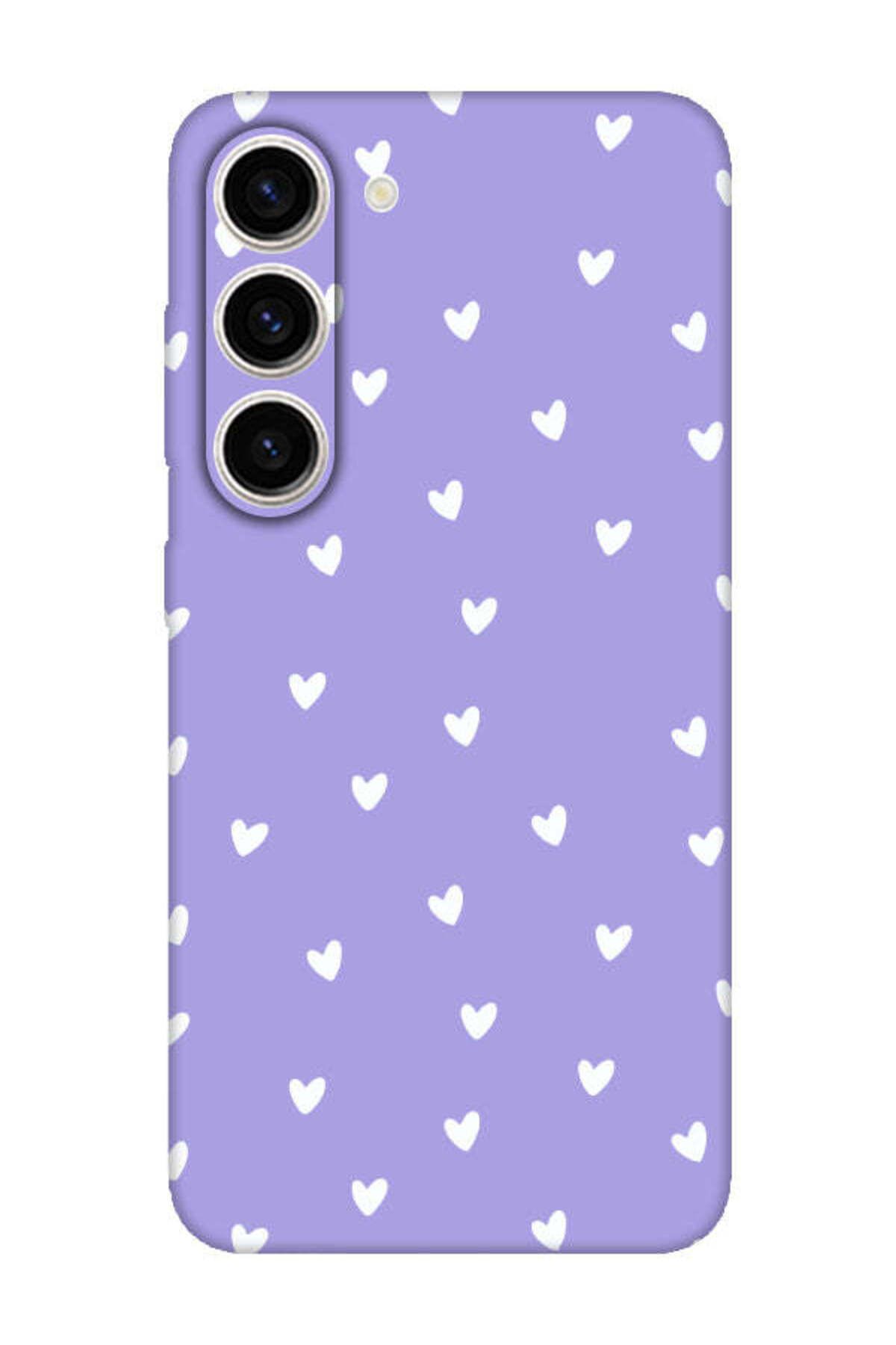 frondcase Samsung S23 Küçük Kalpler Lila Telefon Kılıfı