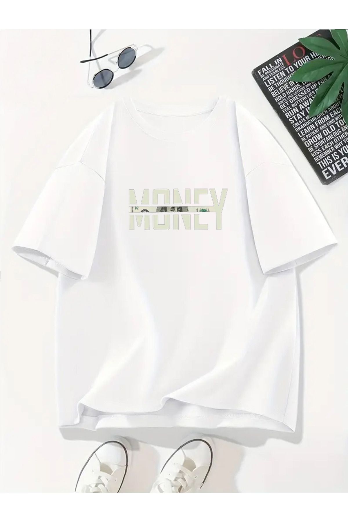 MODA Unisex Oversize Kalıp Money Baskılı T-Shirt