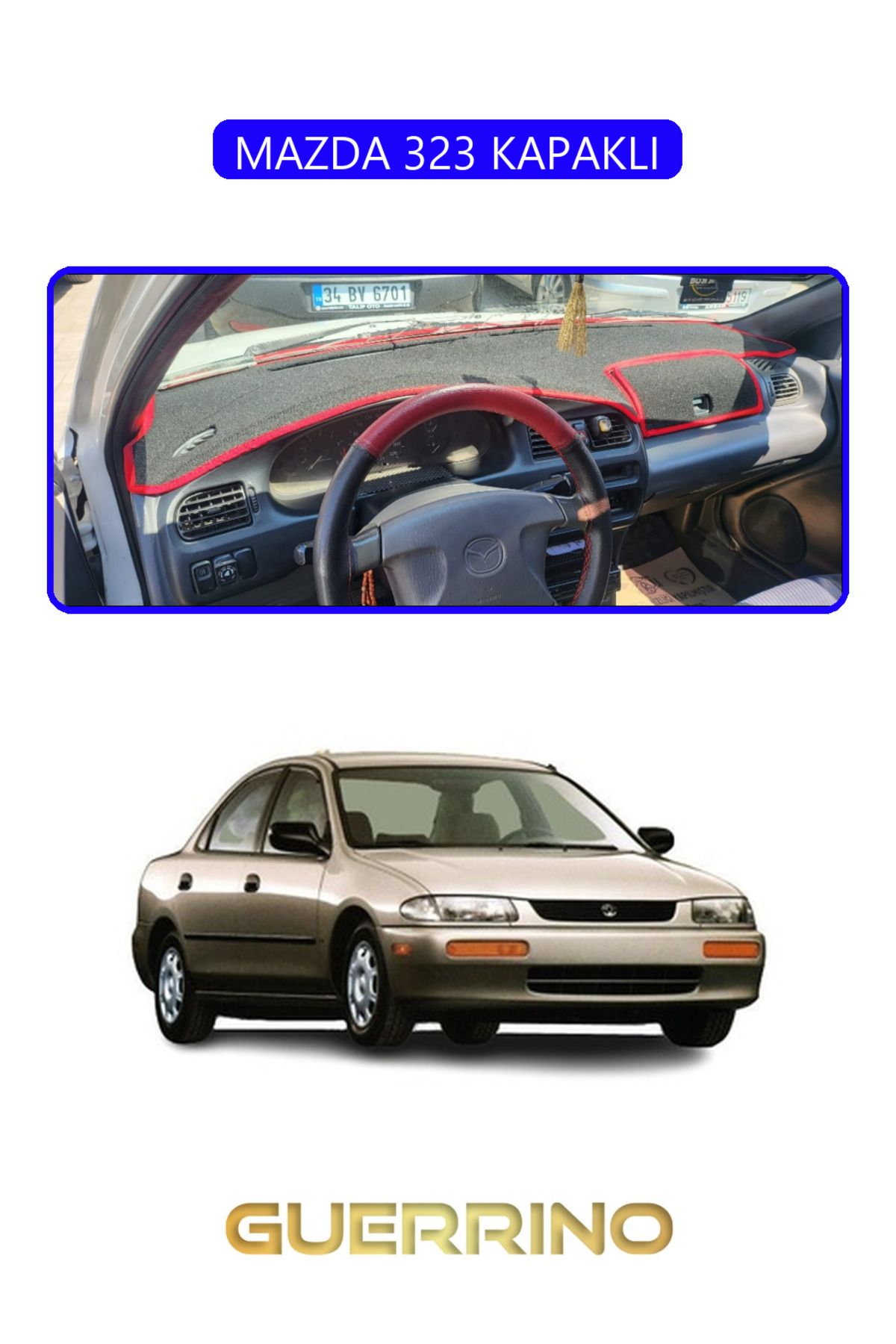 Guerrino MAZDA 323 KAPAKLITORPİDO KORUMA HALISI MAVİ KENAR