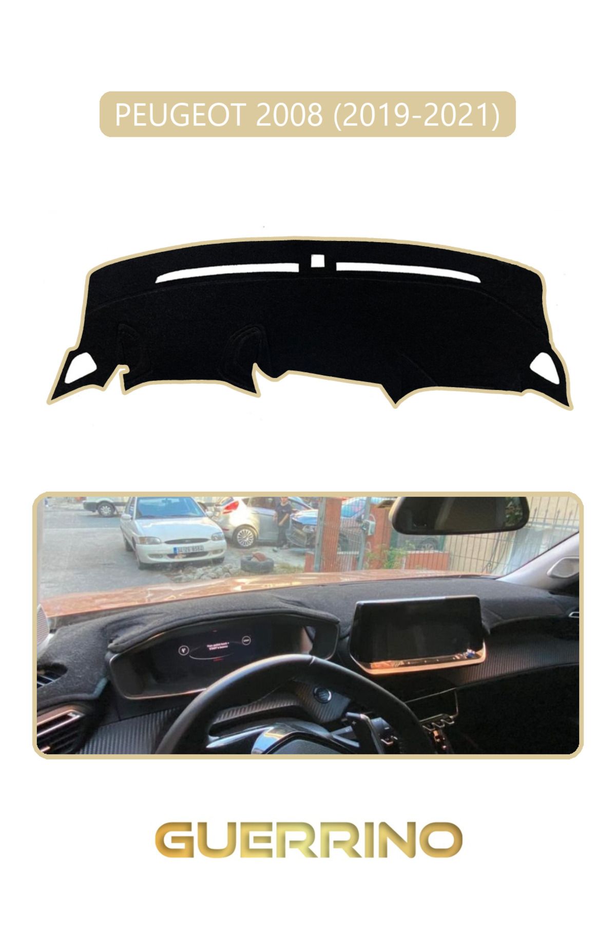 Guerrino PEUGEOT 2008 (2019-2021)TORPİDO KORUMA HALISI BEJ KENAR