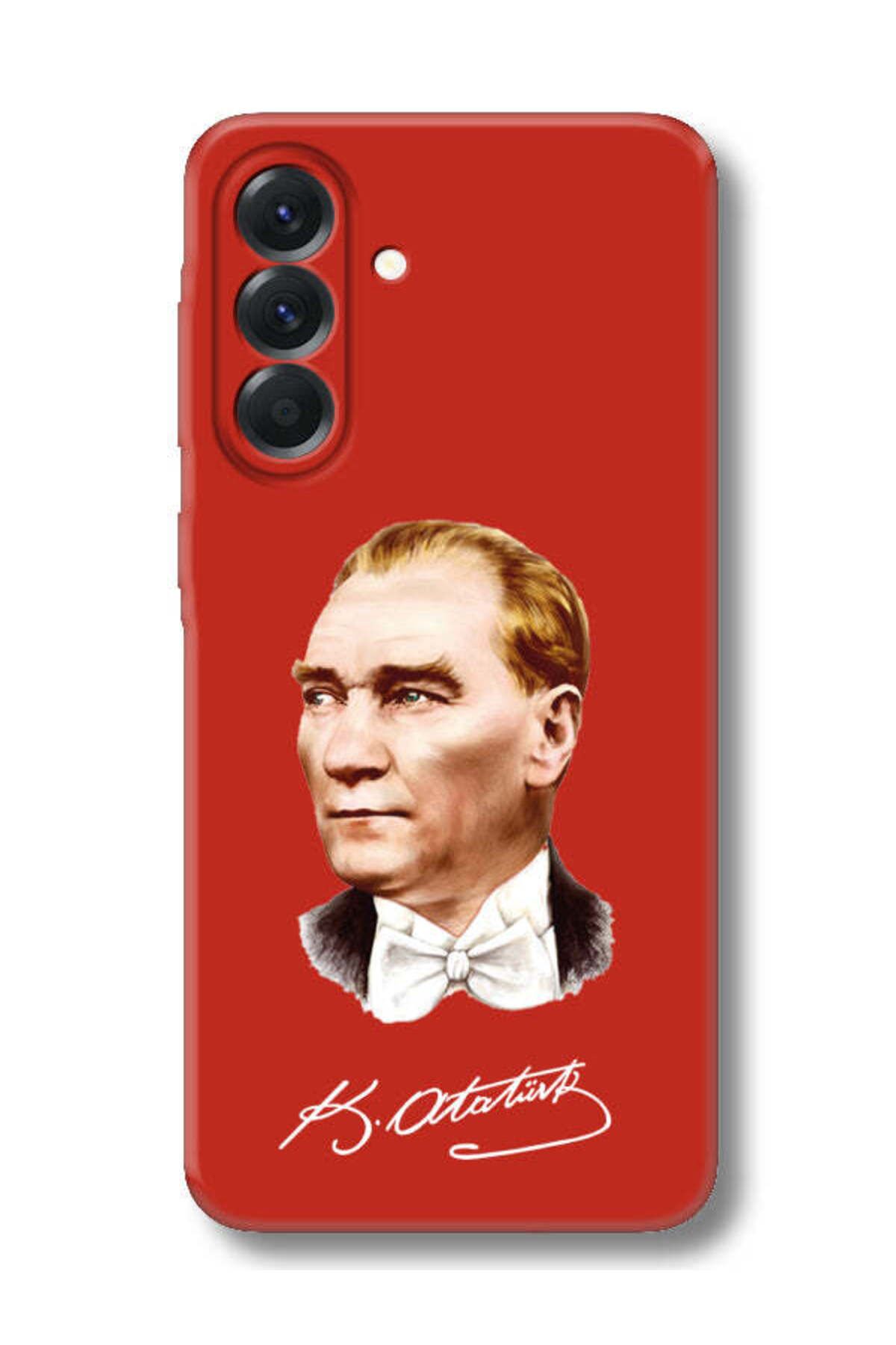 frondcase Samsung A26 Atatürk İmzalı Kırmızı Telefon Kılıfı