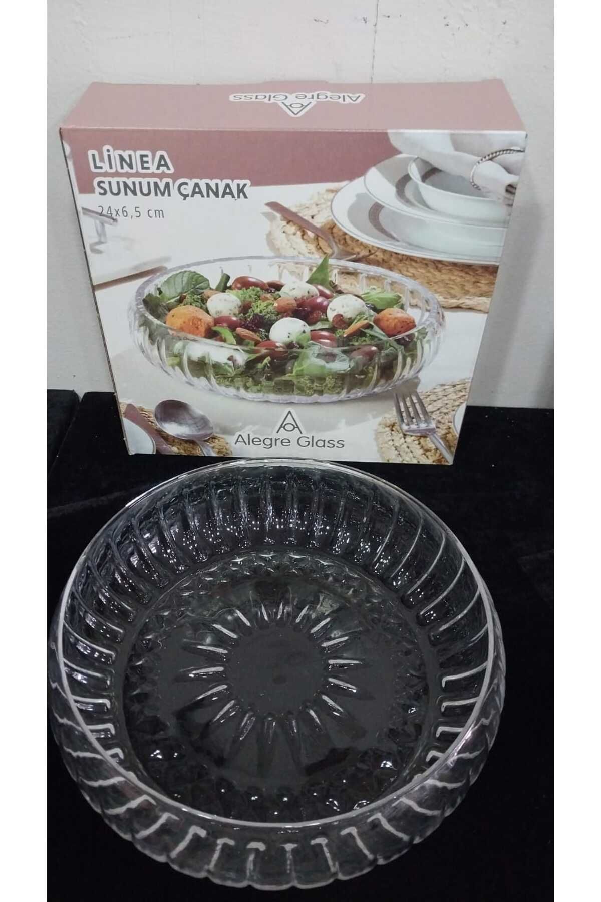 Loop Kördüğüm El Yapımı Büyük Boy Cam Salata Kasesi Sunum Kasesi 24cm Linea