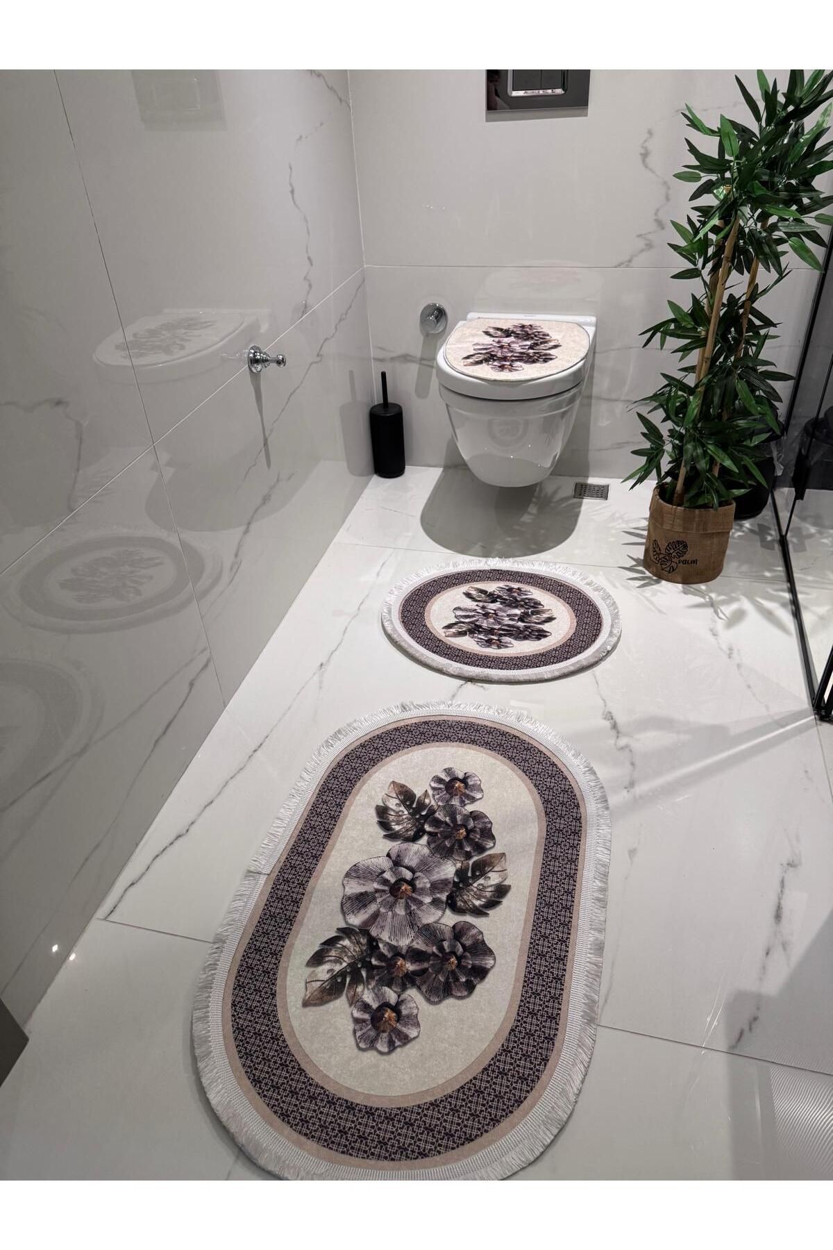 d'niss home touch of nature in your home D'NISS 3 Parça Banyo Paspası