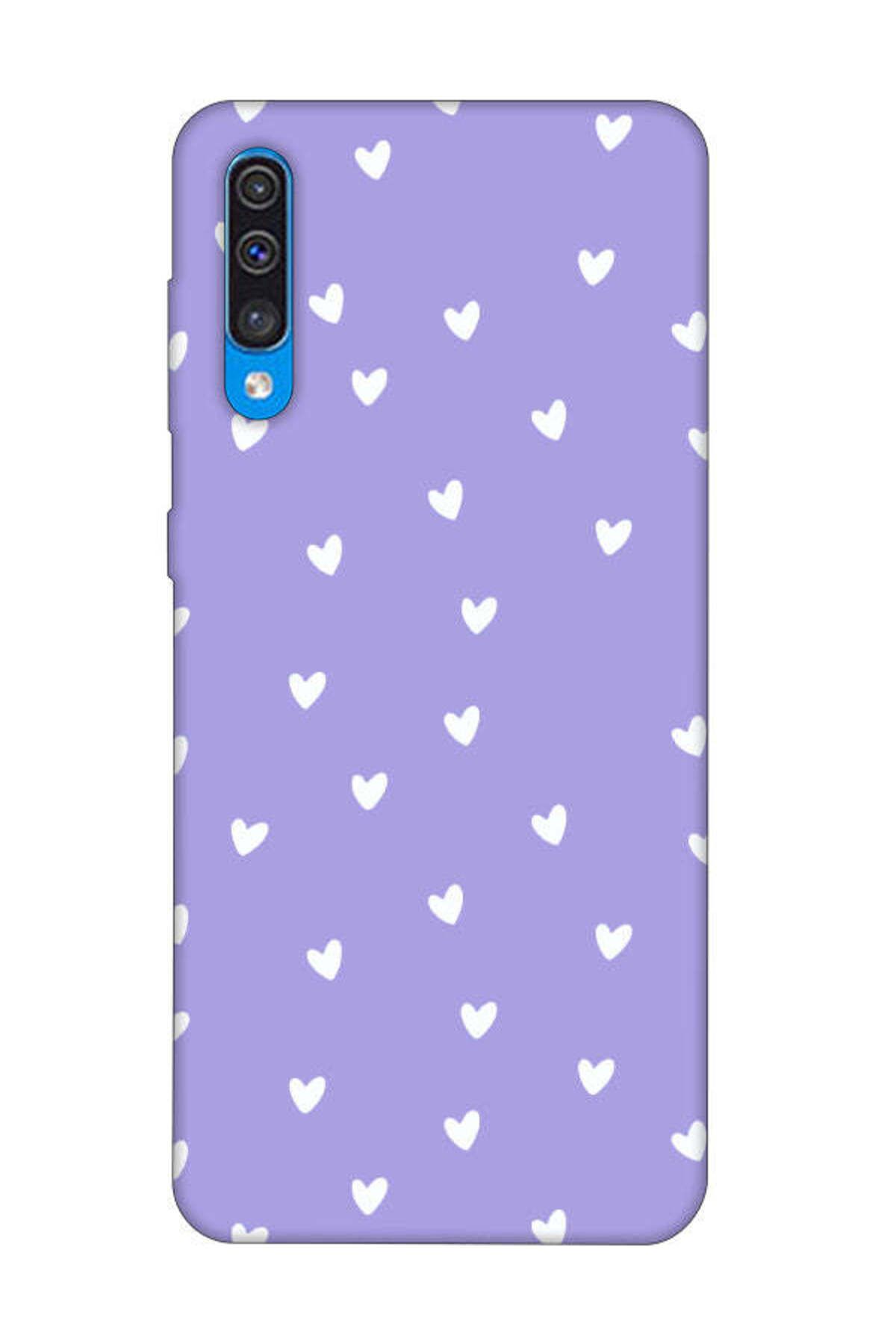 frondcase Samsung A30S Küçük Kalpler Lila Telefon Kılıfı