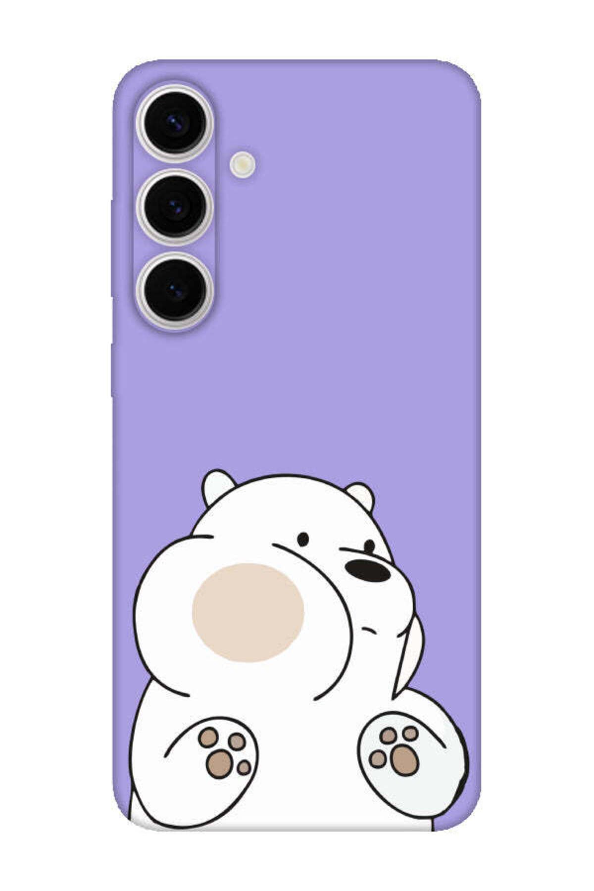 frondcase Samsung S24 Fe Panda Lila Telefon Kılıfı