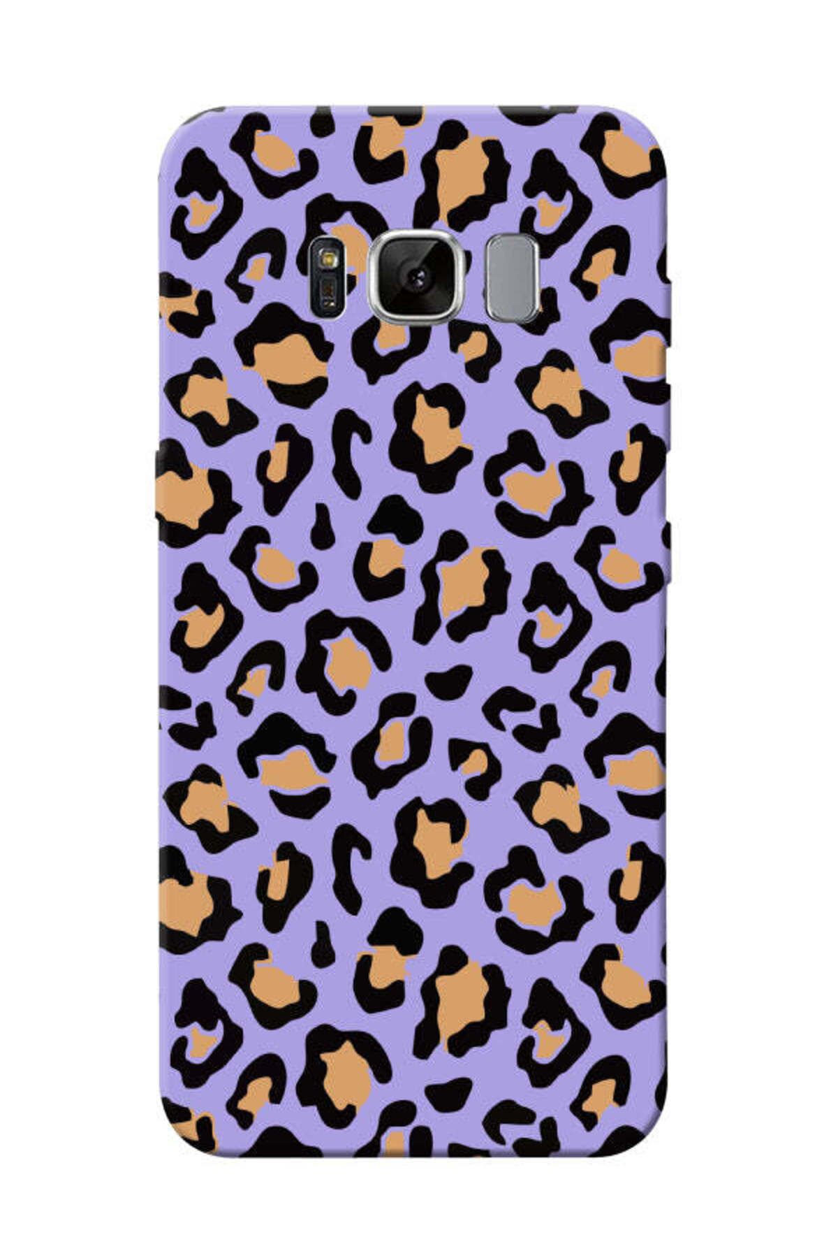 frondcase Samsung S8 Plus Leopar Desenli Lila Telefon Kılıfı