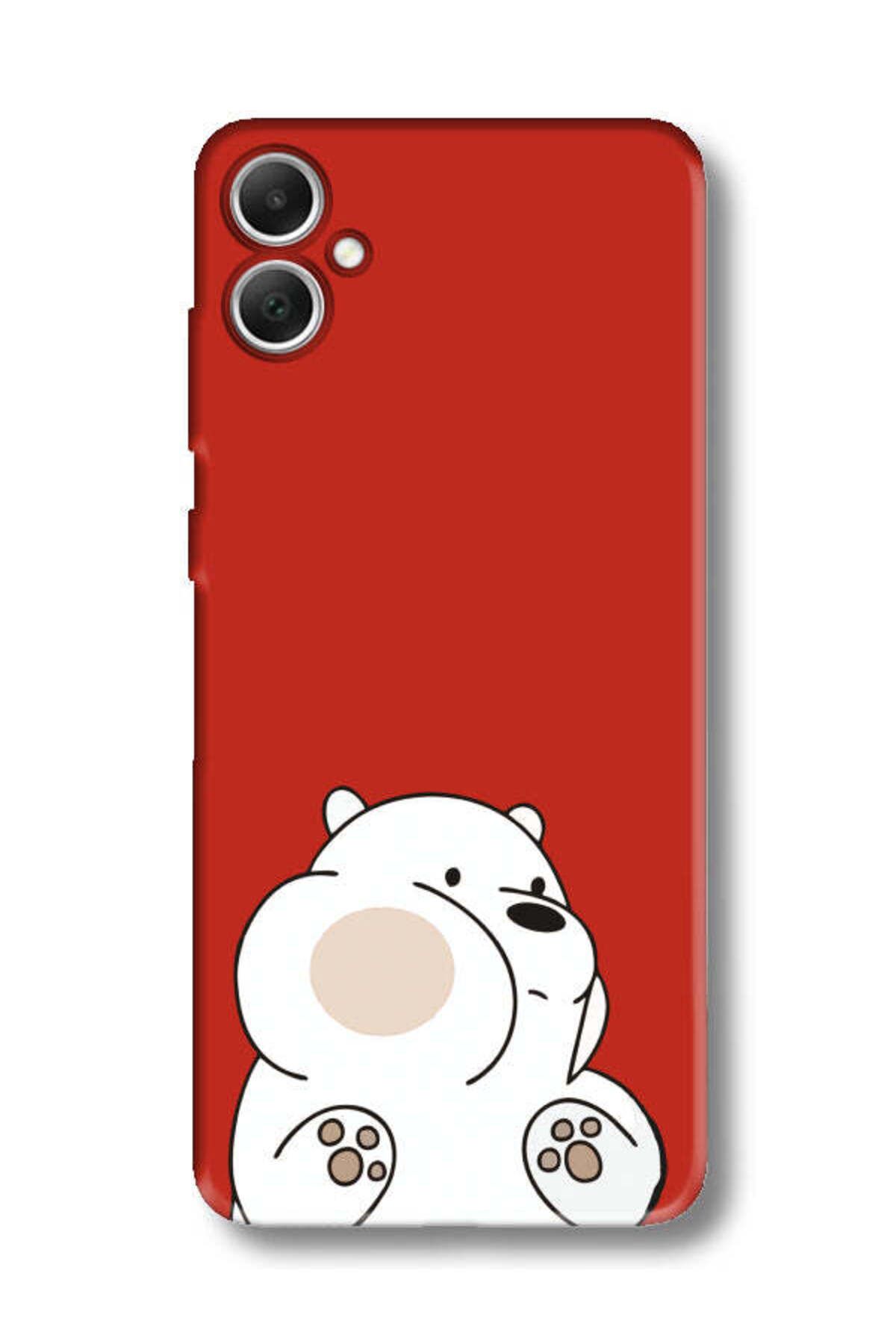 frondcase Samsung A05 Panda Kırmızı Telefon Kılıfı