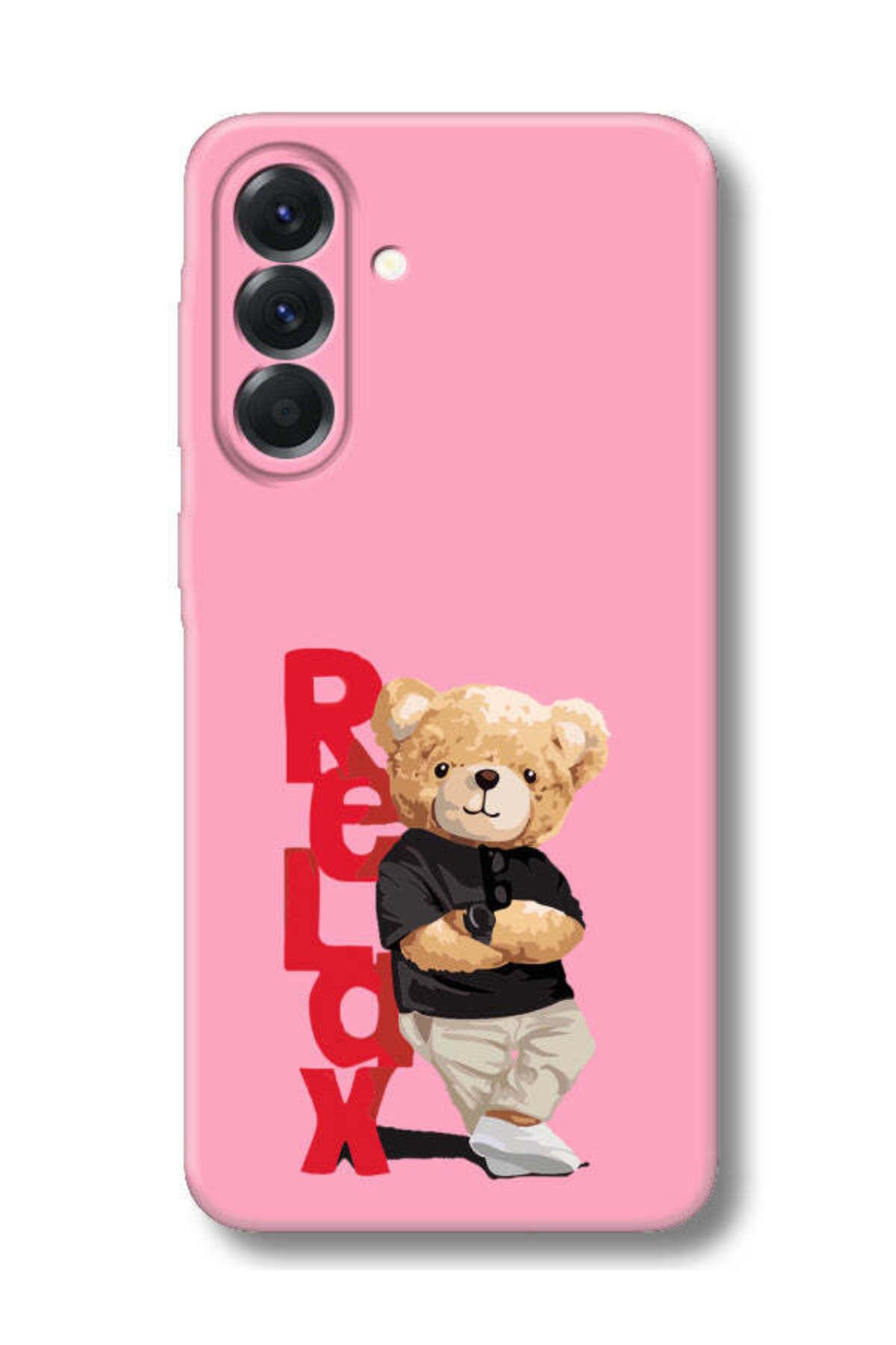 frondcase Samsung A36 Teddy Bear Relax Pembe Telefon Kılıfı
