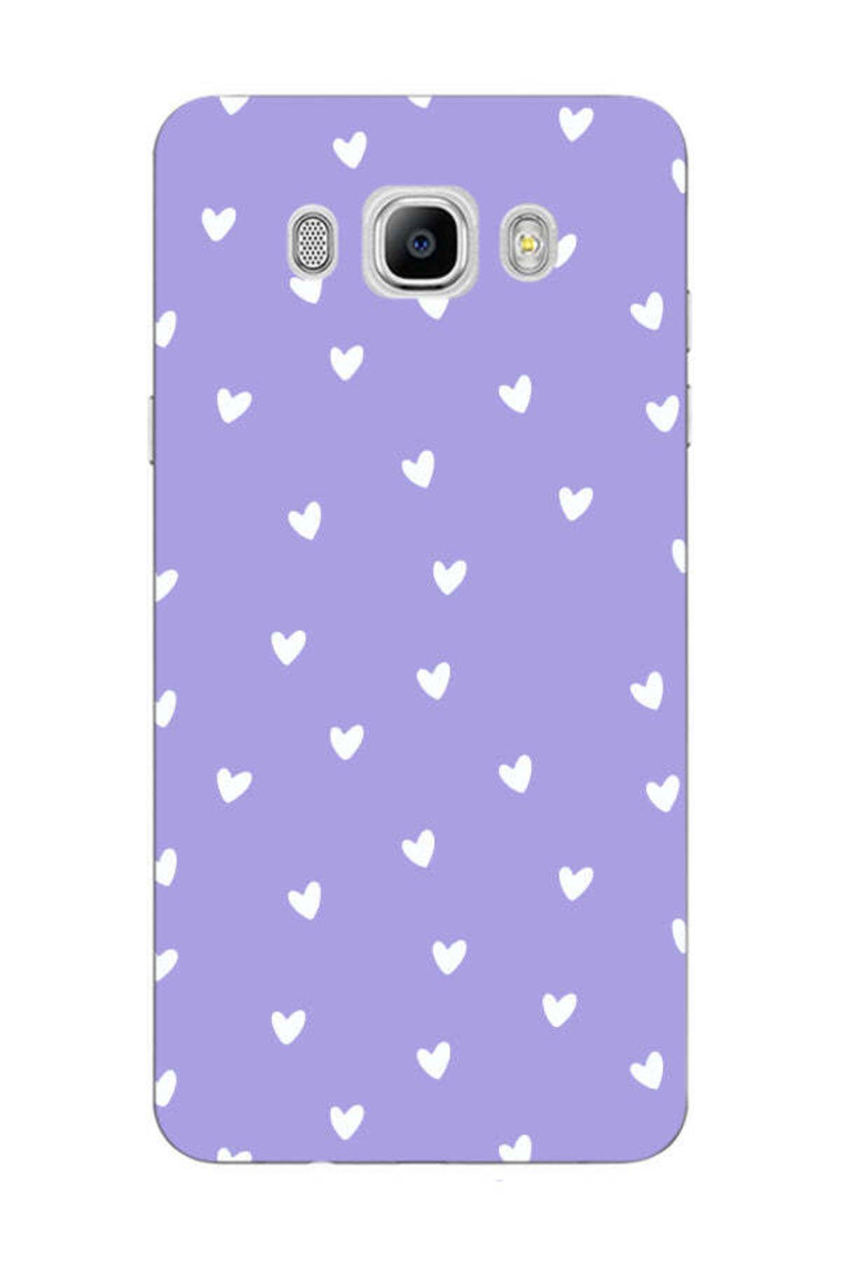 frondcase Samsung J7 2016 Küçük Kalpler Lila Telefon Kılıfı