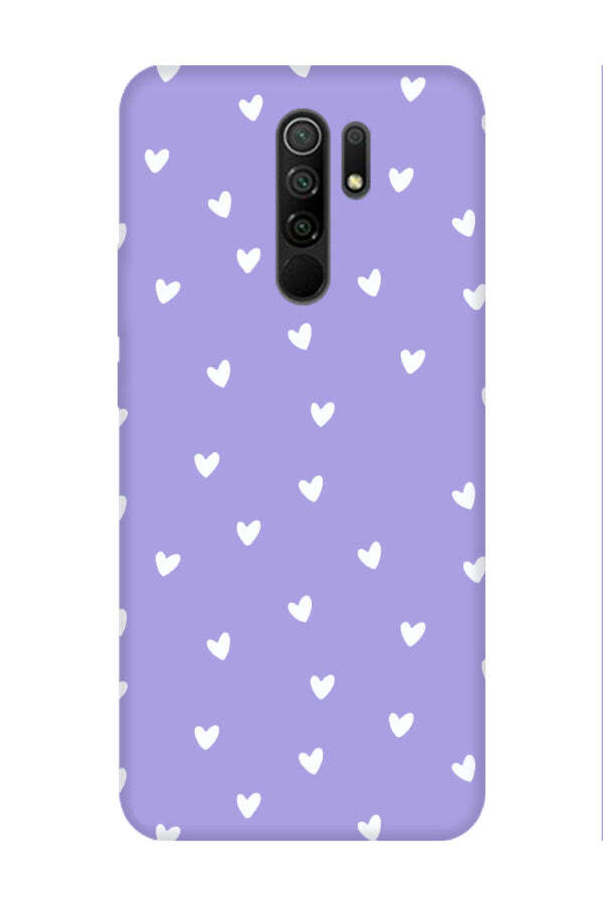 frondcase Redmi 9 Küçük Kalpler Lila Telefon Kılıfı