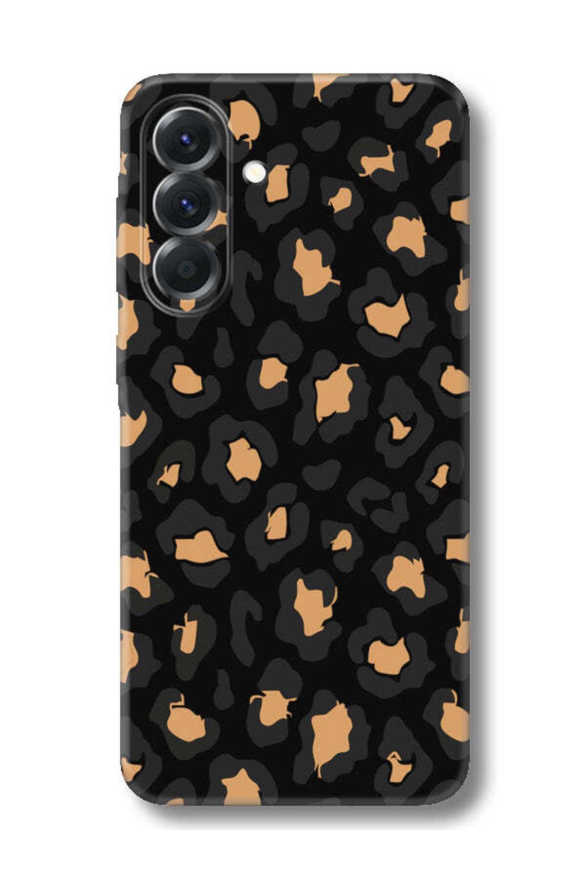 frondcase Samsung A36 Leopar Desenli Siyah Telefon Kılıfı