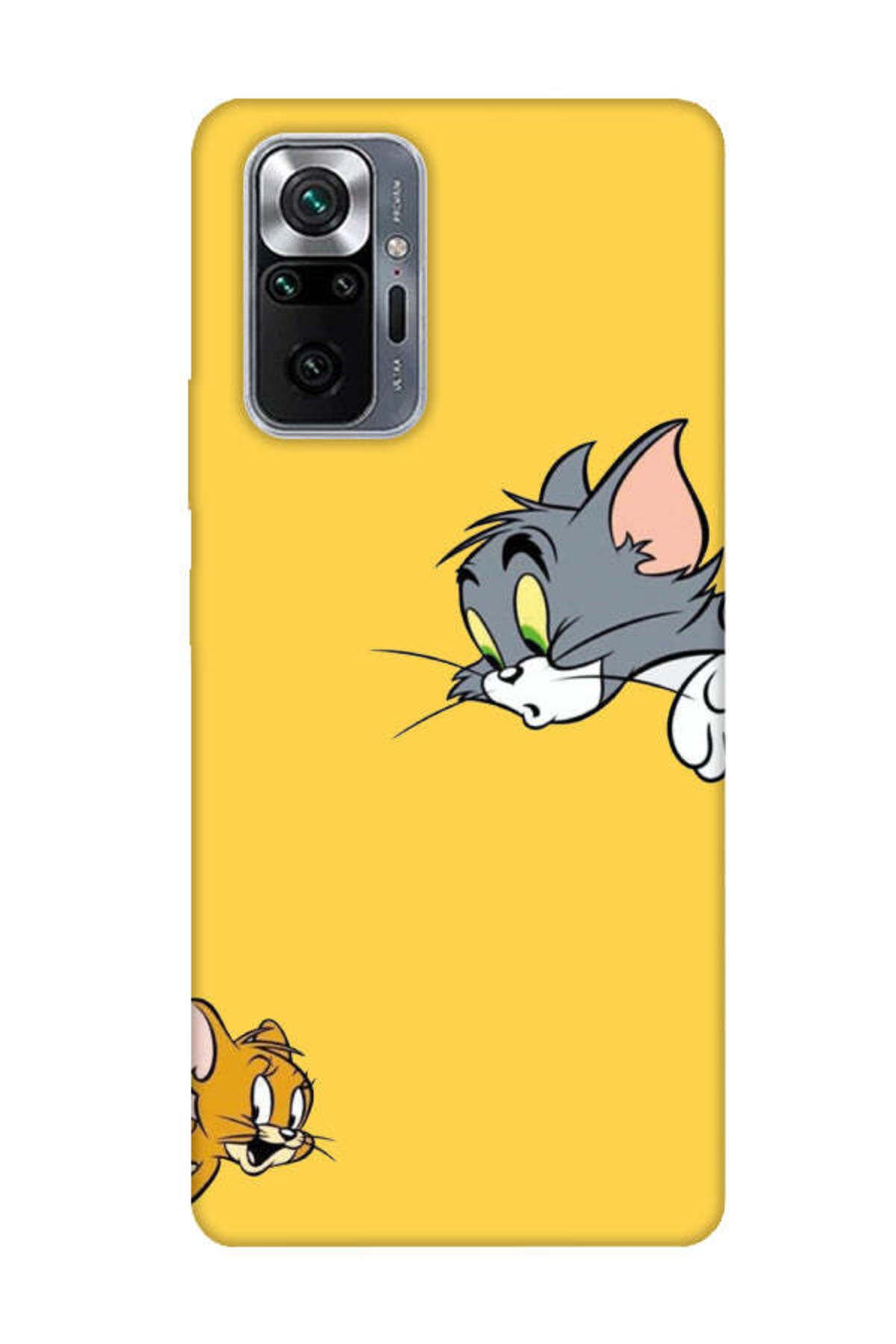 frondcase Redmi Note 10 Pro Tom And Jerry Sarı Telefon Kılıfı