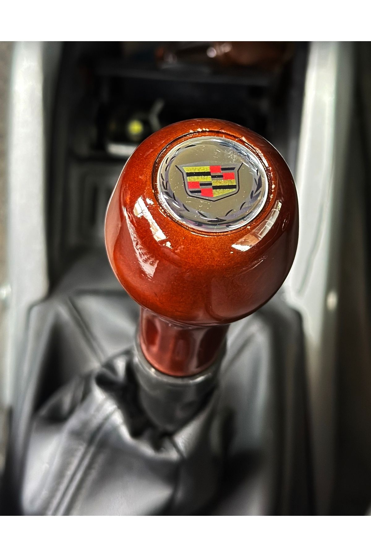 SF Tuning Store Ahşap Vites Topuzu Universal Cadillac Logolu