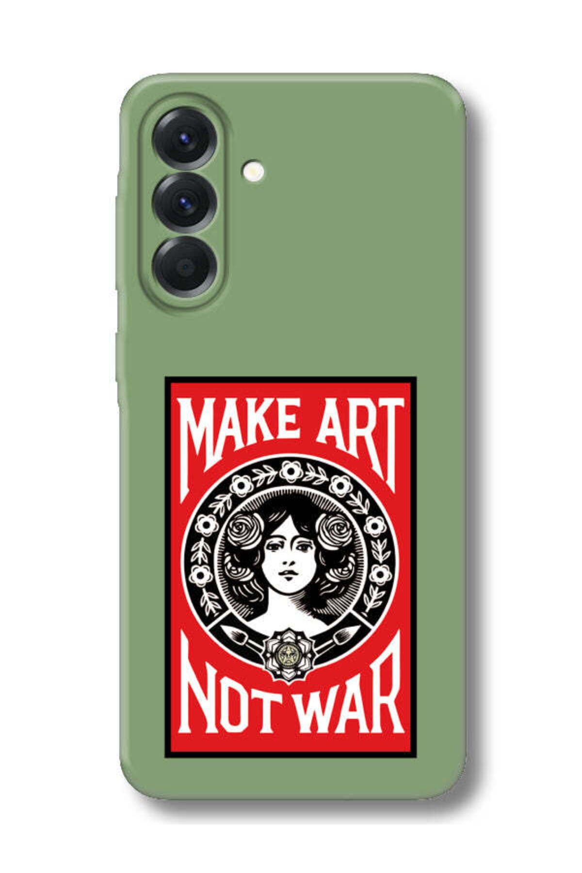 frondcase Samsung A56 Make Art Not War Yeşil Telefon Kılıfı