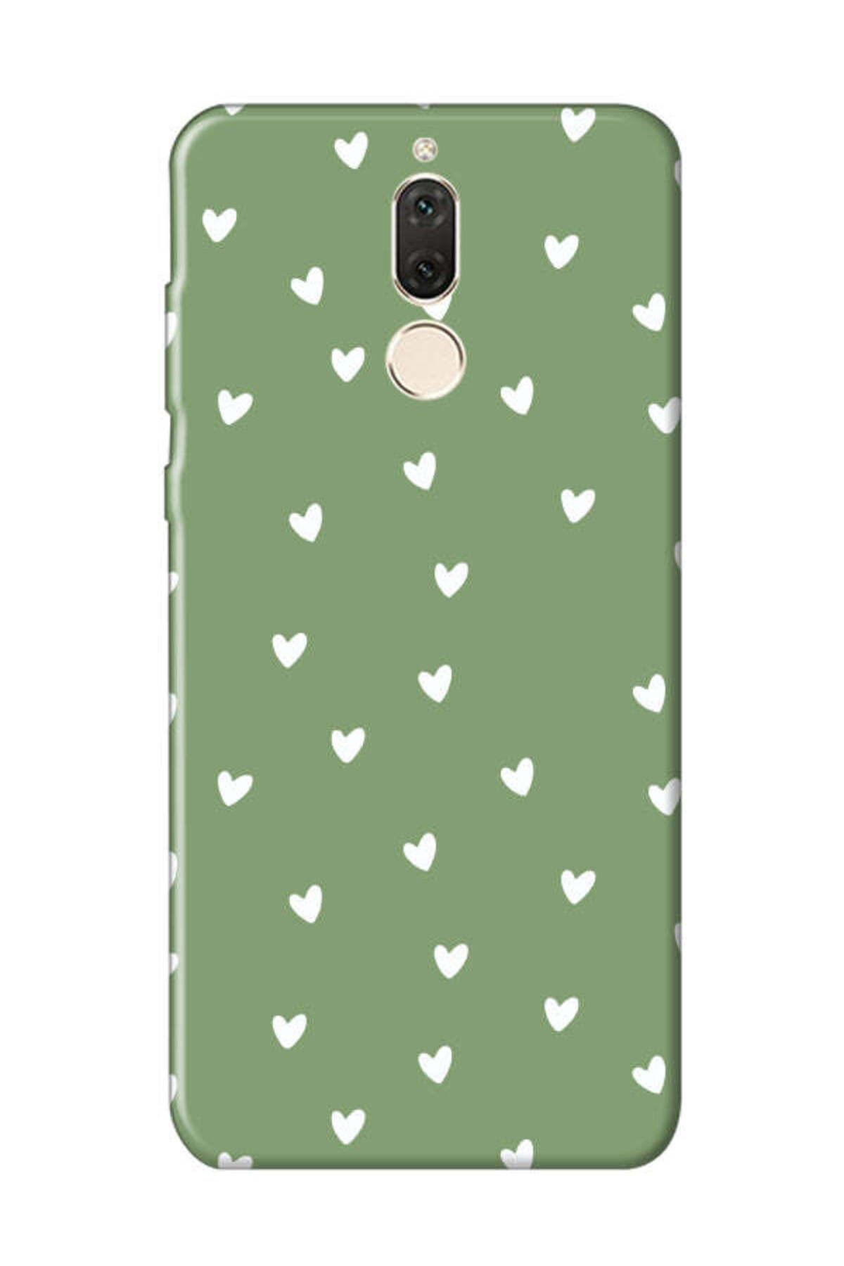frondcase Huawei Mate 10 Lite Küçük Kalpler Yeşil Telefon Kılıfı