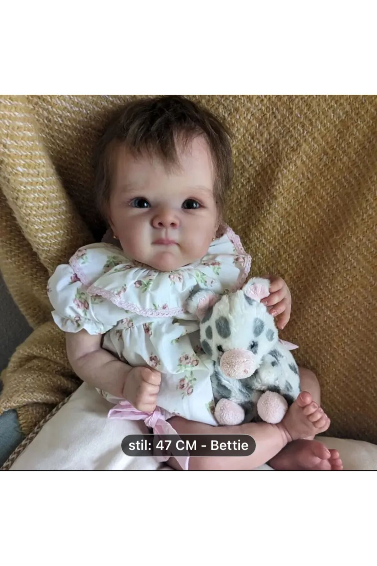 Kayra 47 Cm Silikon Reborn Gerçekçi Gözü Açık Vinil Bebek