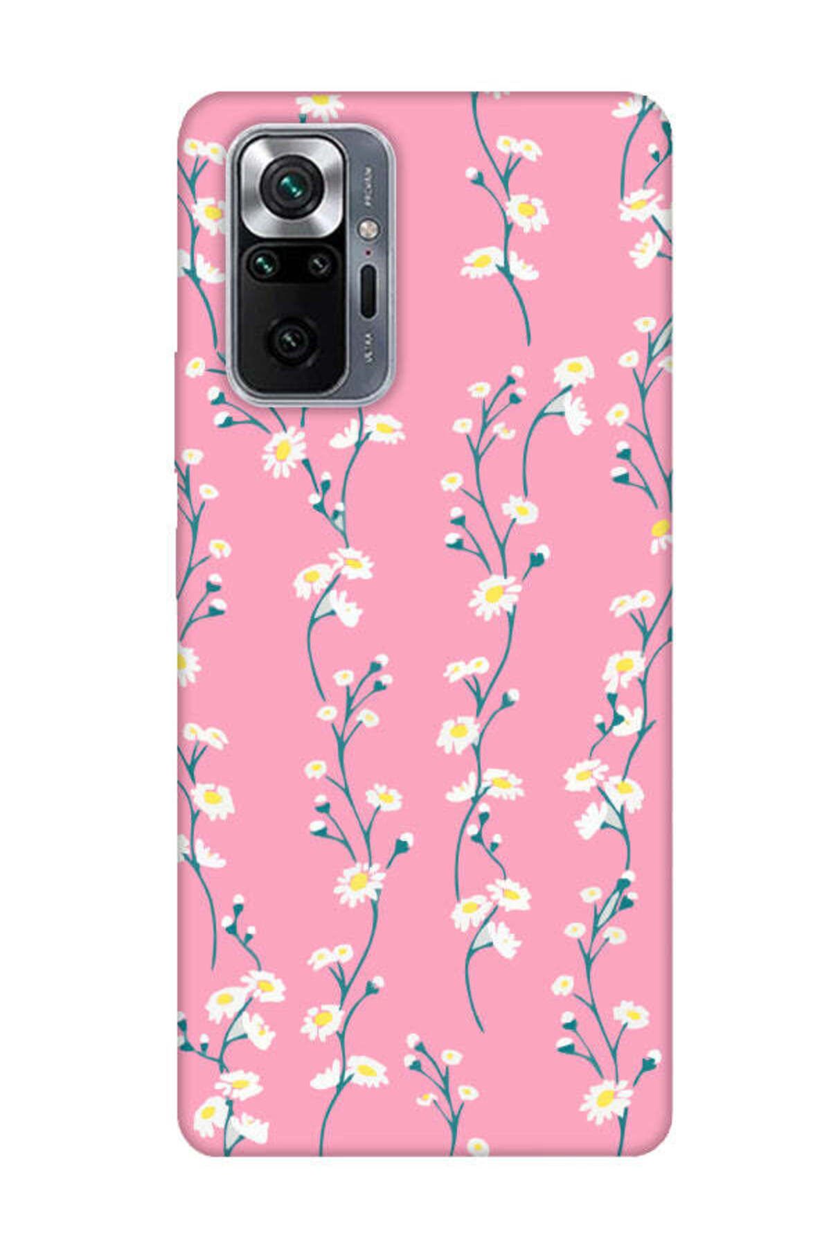 frondcase Redmi Note 10 Pro Papatya Sarmaşığı Pembe Telefon Kılıfı