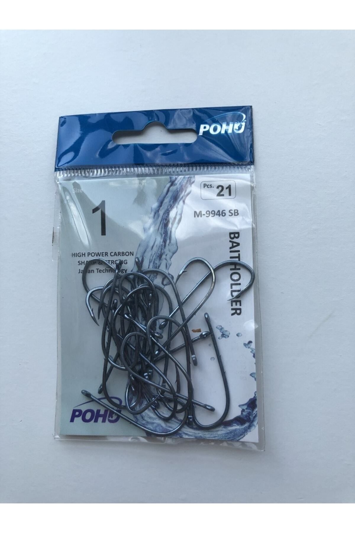 POHU Uzun Pa.la Delikli Sap 1 Numara 21'li Paket Parlak Mavi M-9946 Sb Baitholder Olta Iğnesi