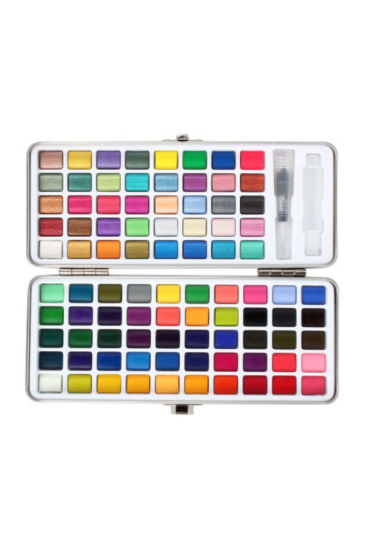 Art Tone Keep Smiling Profesyonel Metal Kutu Tablet Suluboya Seti 90'lı Su Hazneli Fırçalı B7130-90