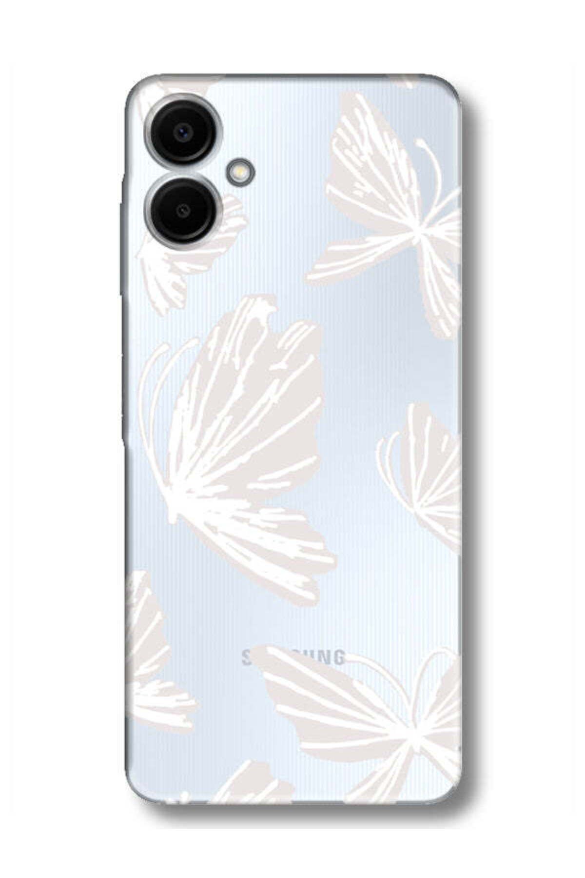 frondcase Samsung A06 Kelebek Şeffaf Şeffaf Telefon Kılıfı