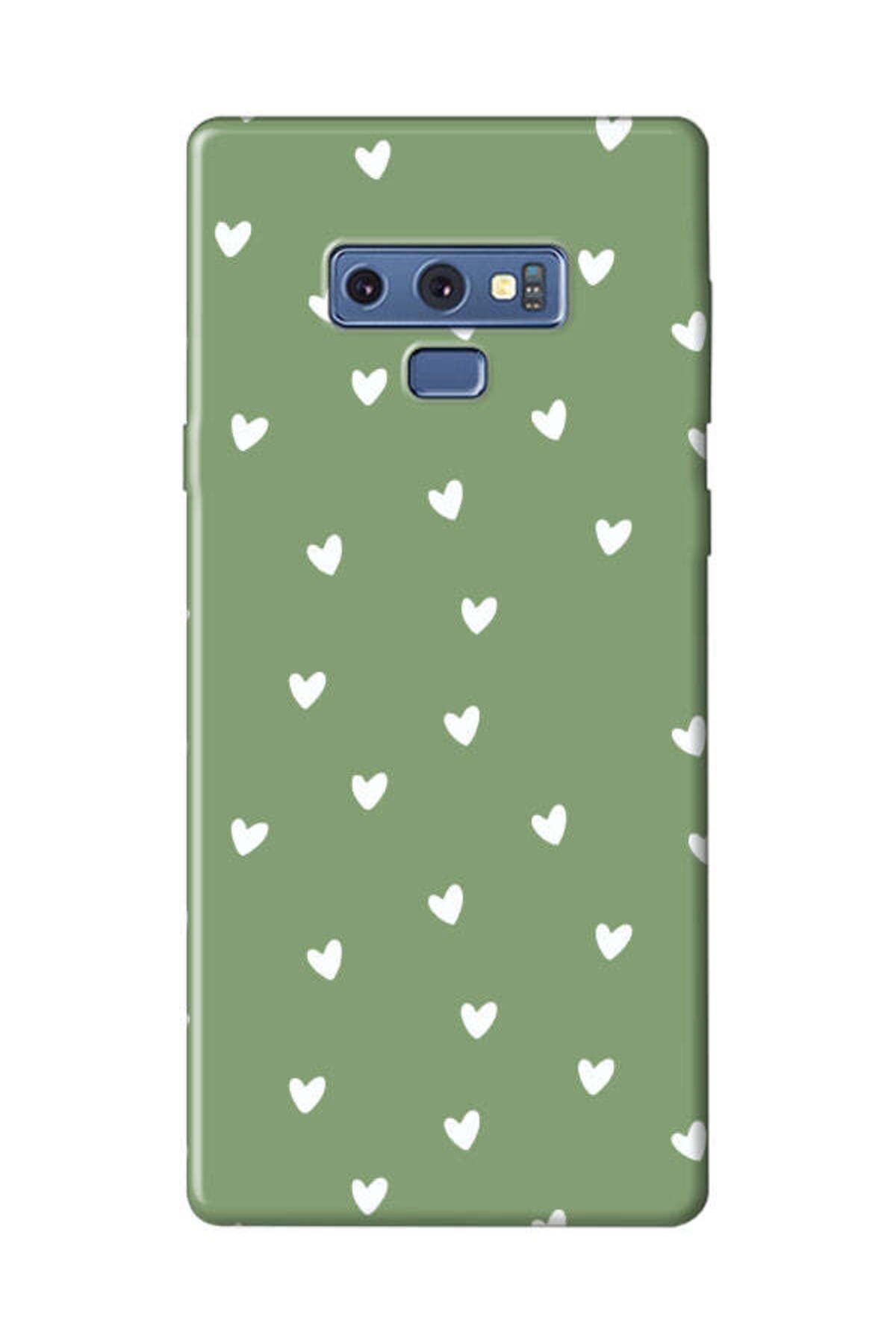 frondcase Samsung Note 9 Küçük Kalpler Yeşil Telefon Kılıfı